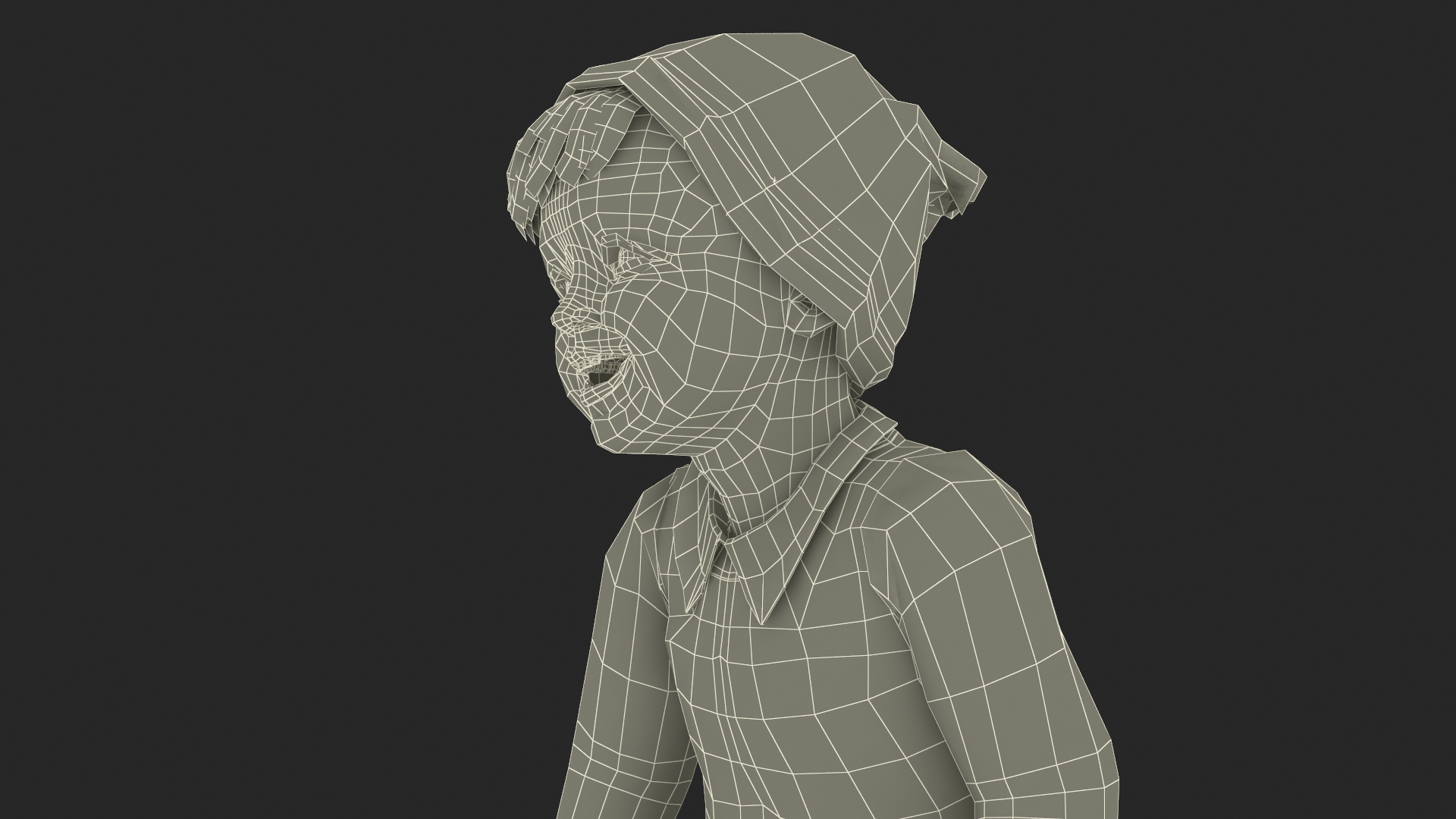 Child in Fall Clothes Walking Pose 3D model