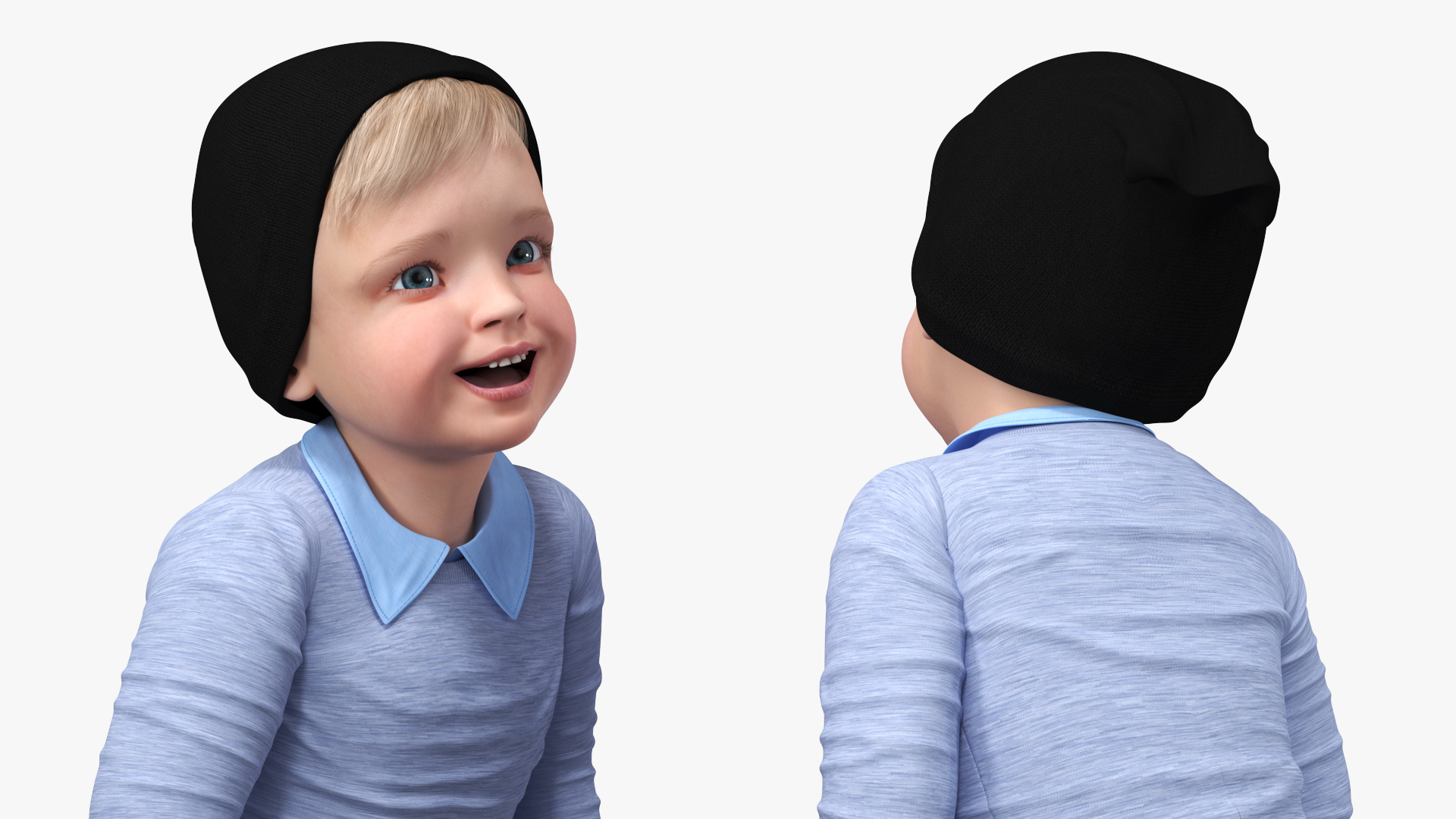 Child in Fall Clothes Walking Pose 3D model