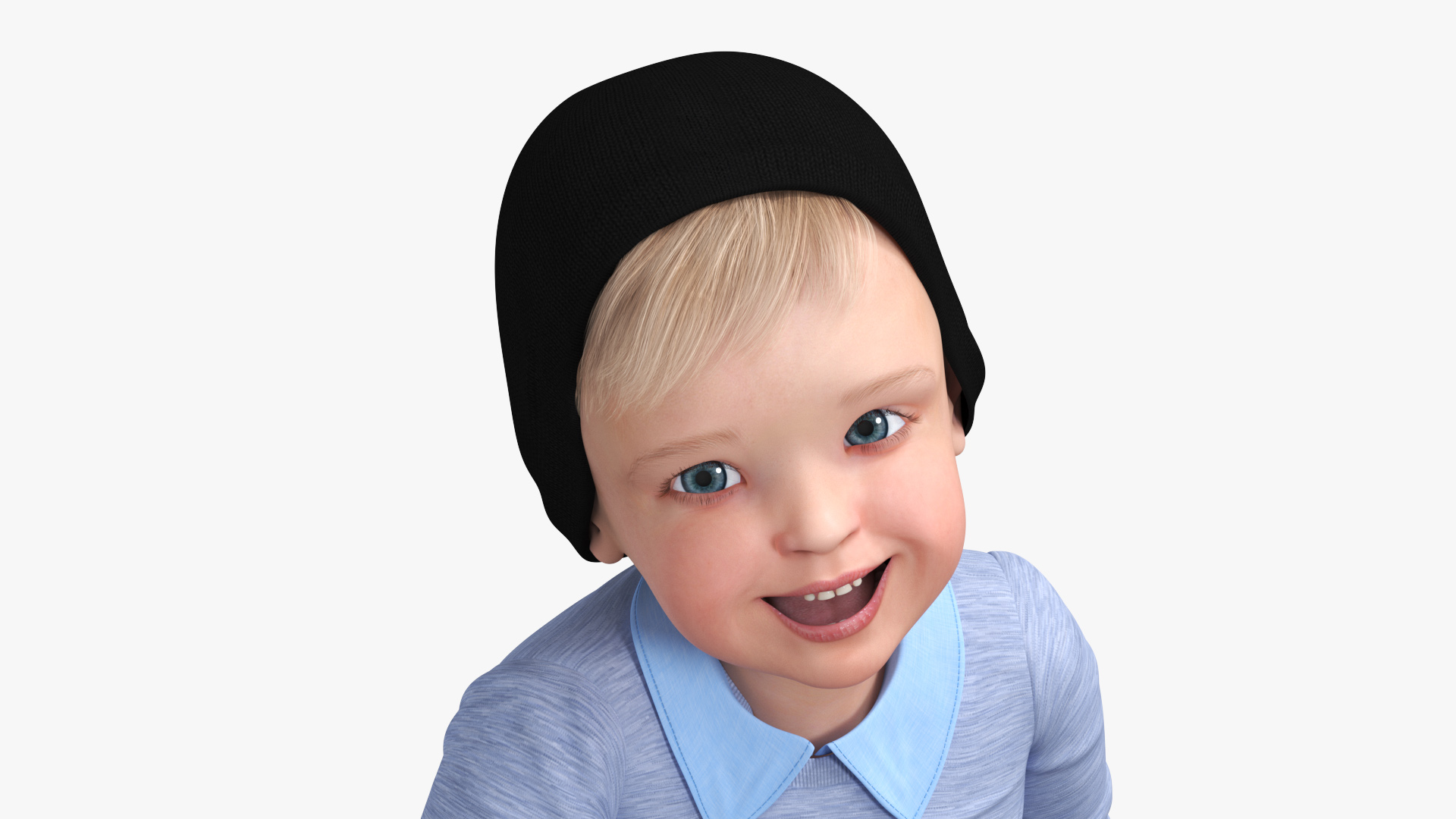 Child in Fall Clothes Walking Pose 3D model