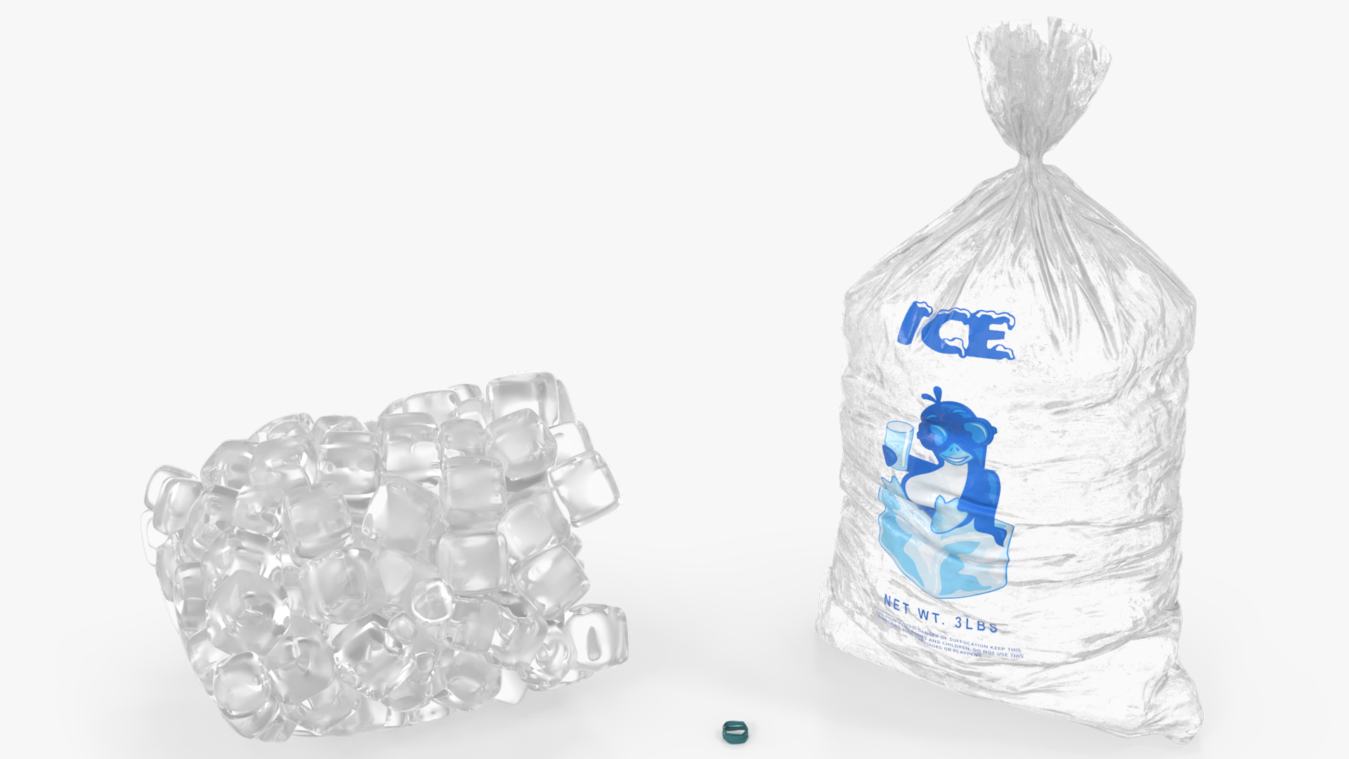 ICE Bag with 3LB Ice Cubes Clear - view 5
