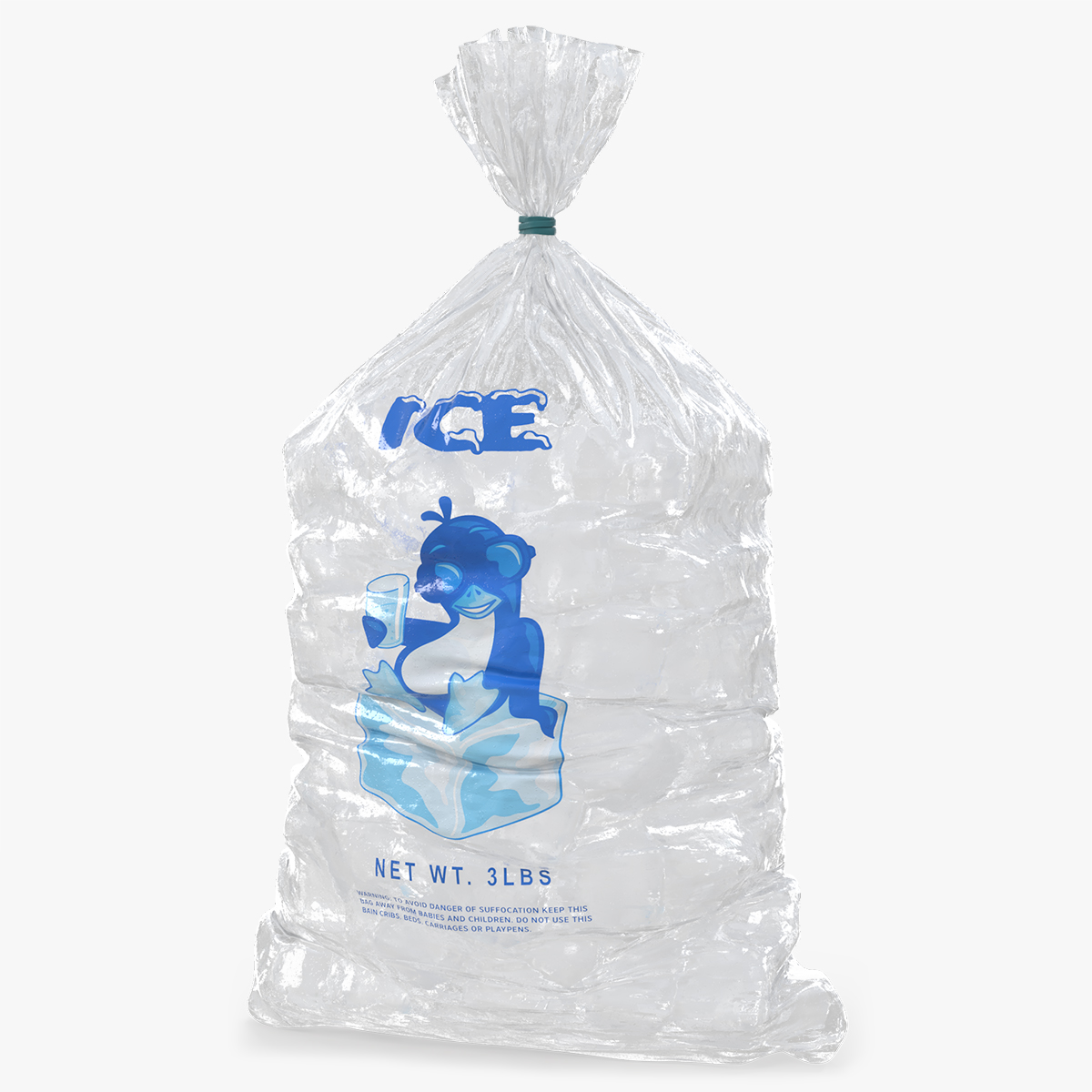 ICE Bag with 3LB Ice Cubes Clear - view 9