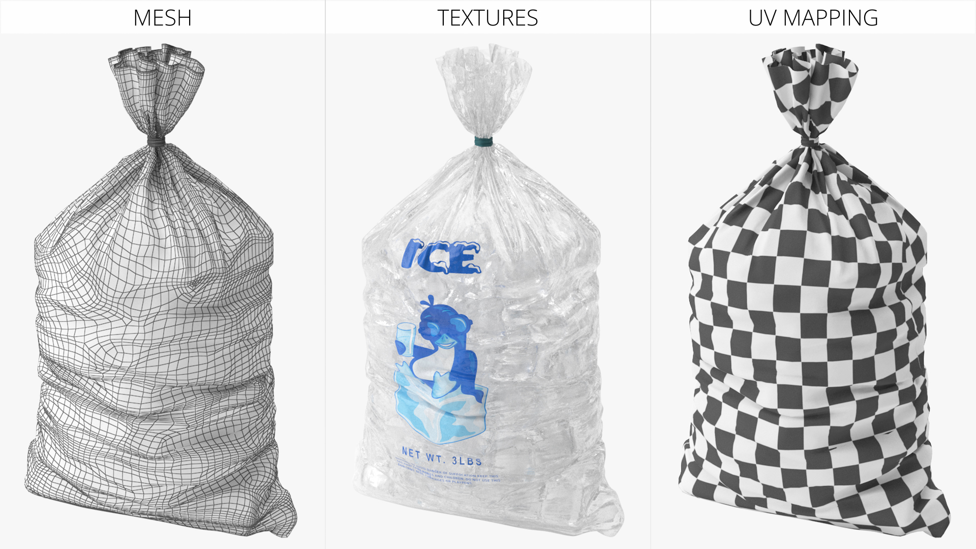 ICE Bag with 3LB Ice Cubes Clear - view 6