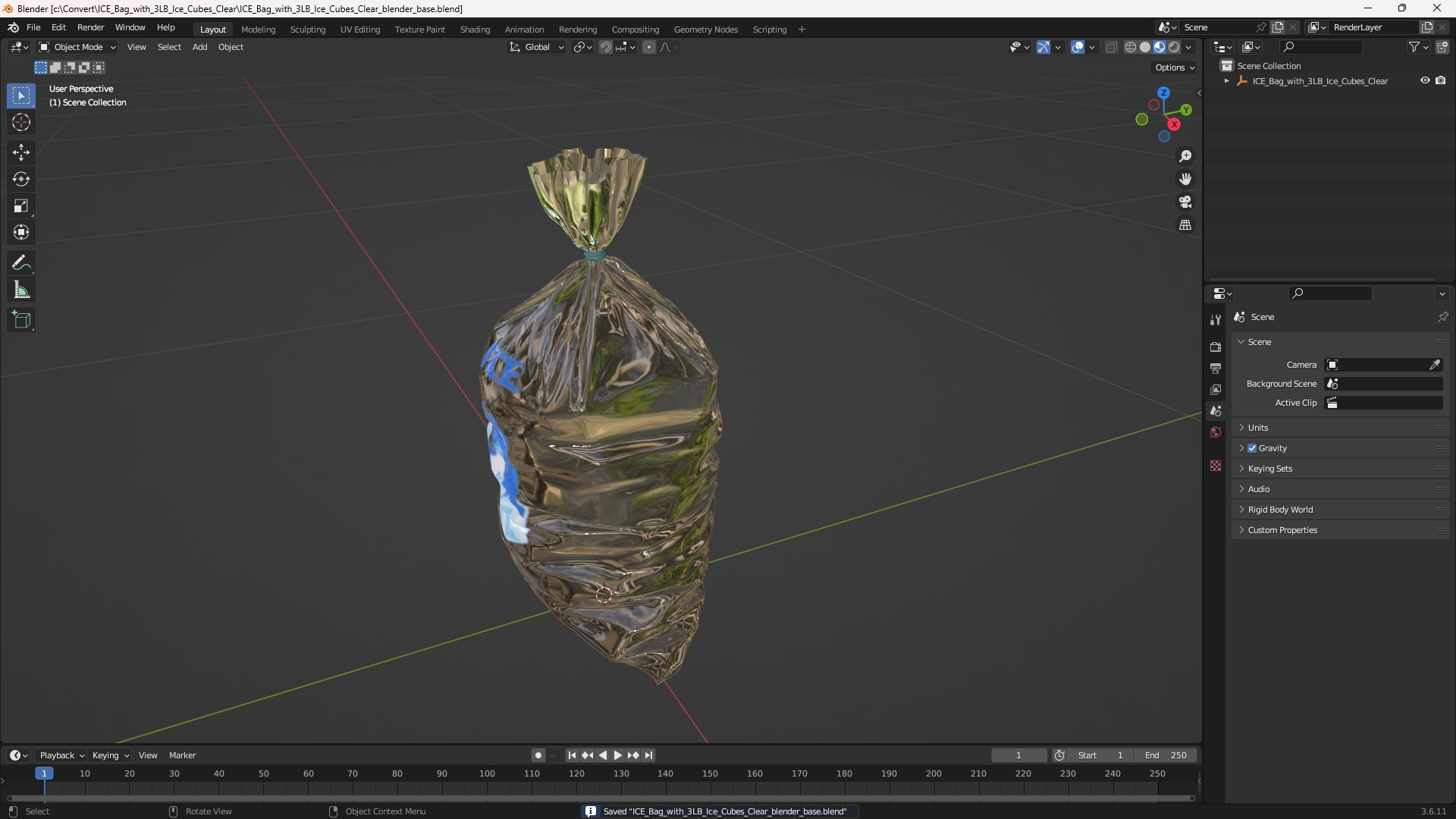 ICE Bag with 3LB Ice Cubes Clear - view 10