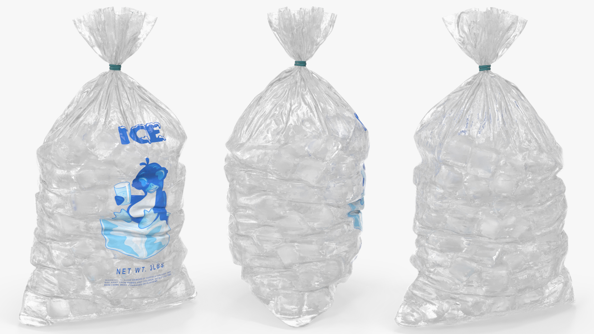 ICE Bag with 3LB Ice Cubes Clear - view 2