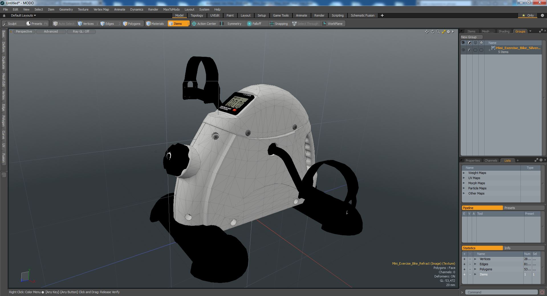 3D model Mini Exercise Bike Silver
