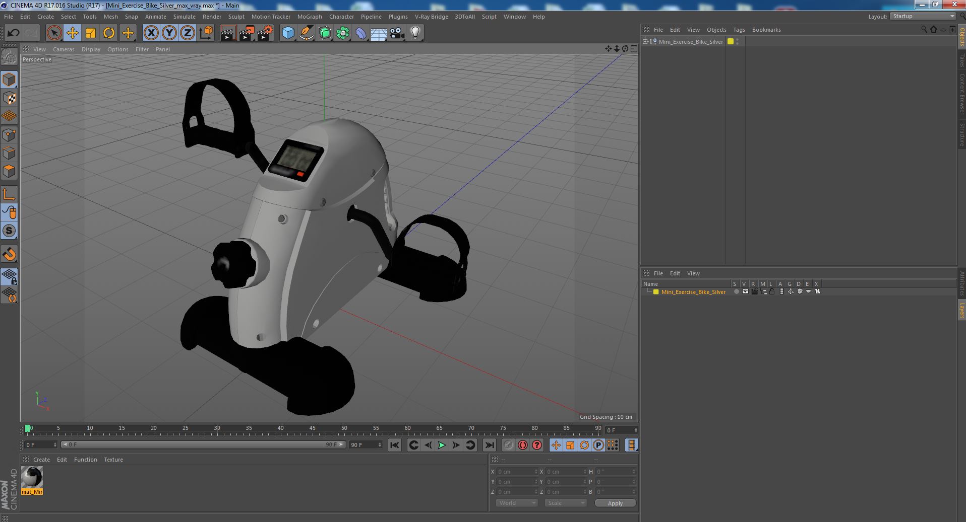 3D model Mini Exercise Bike Silver