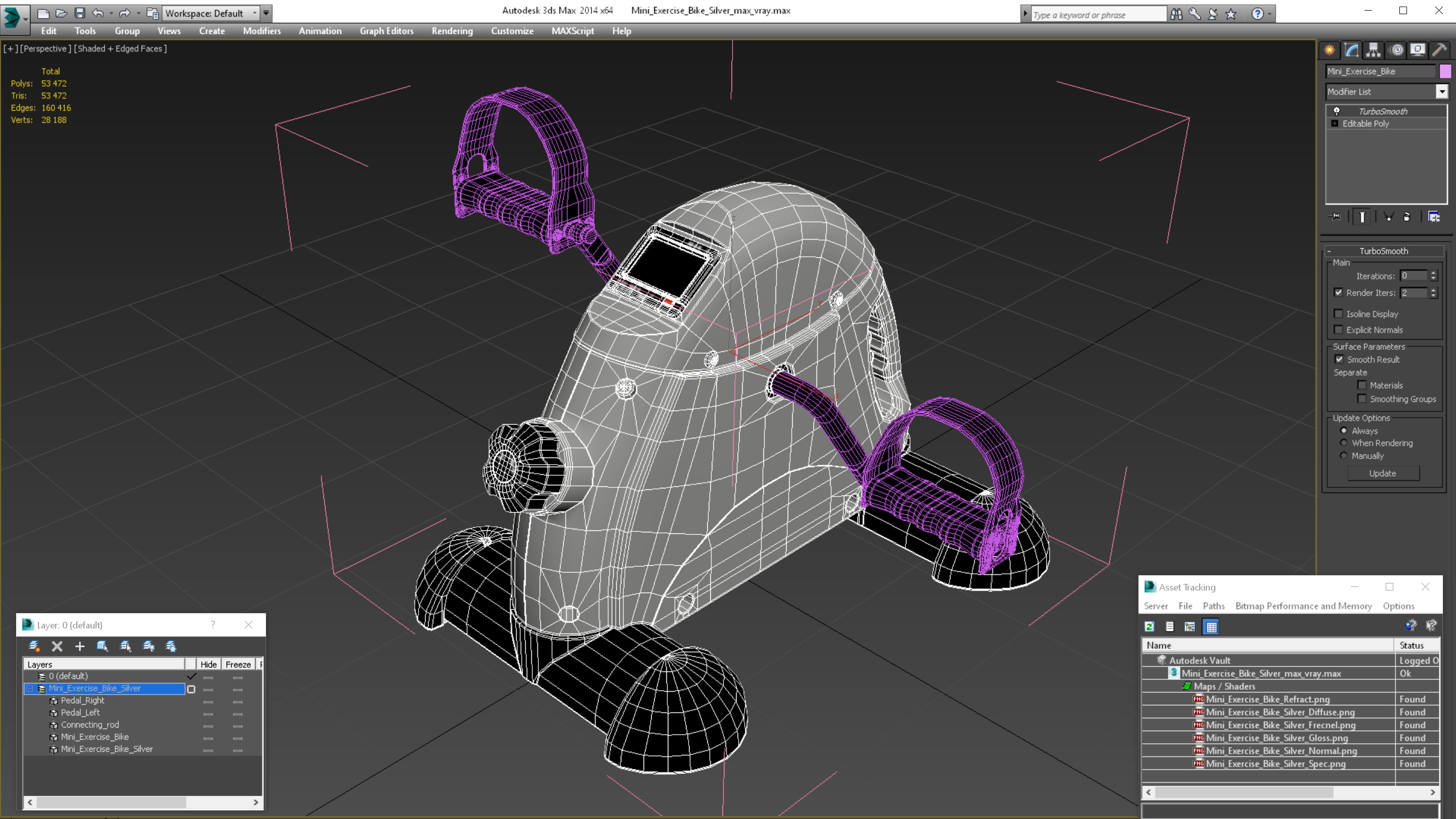 3D model Mini Exercise Bike Silver