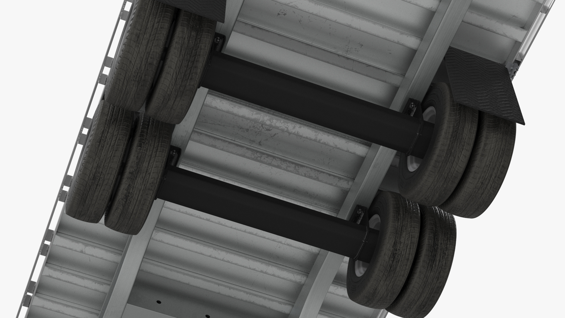 Flatbed Equipment Pickup Trailer 3D