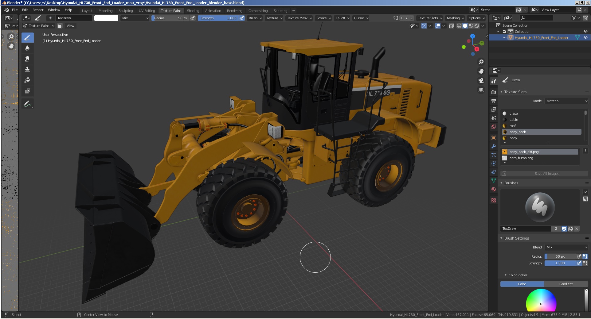 3D model Hyundai HL730 Front End Loader