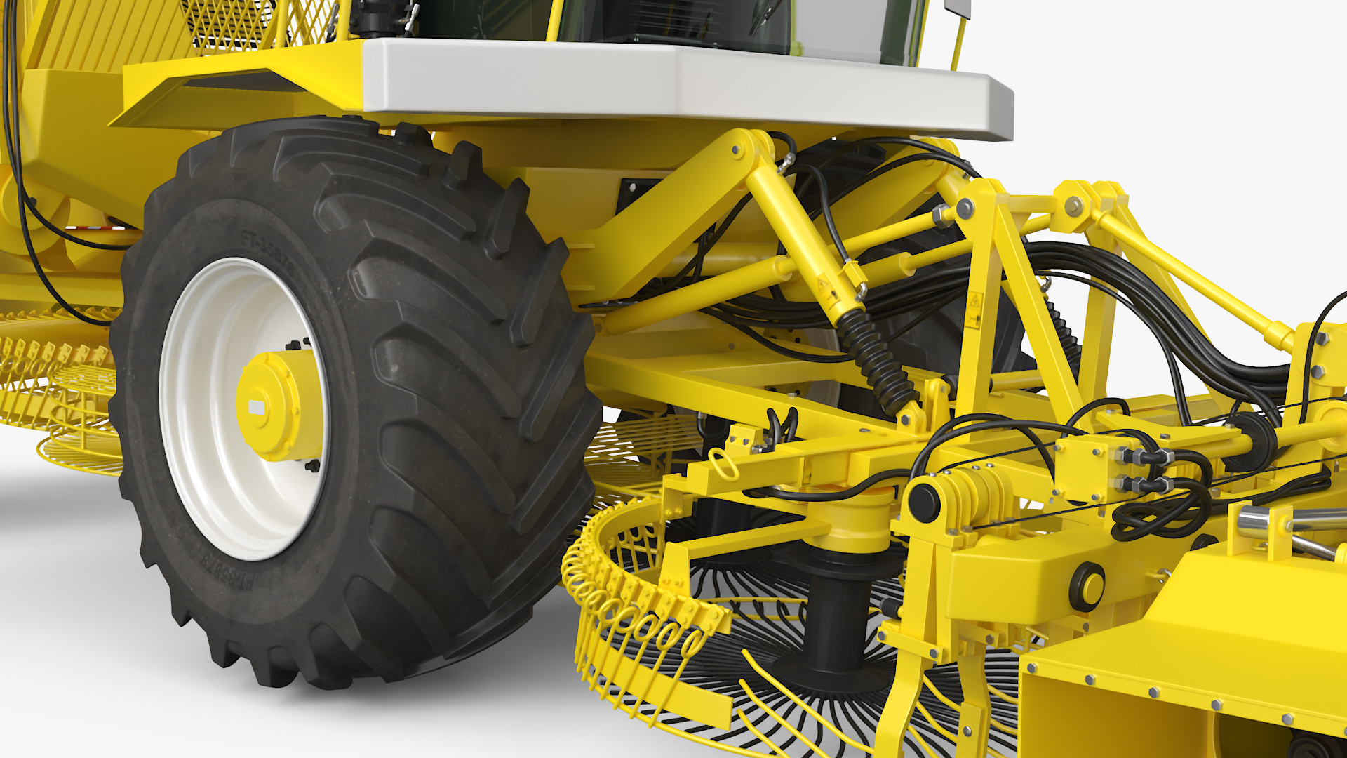 Agricultural Harvester Machinery Yellow 3D model