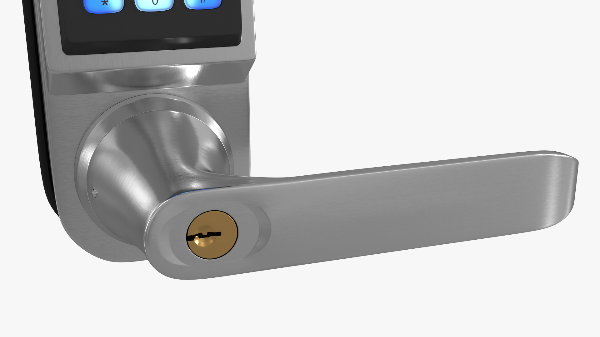 3D Hornbill Smart Lock with Keypad Door Knob Silver model