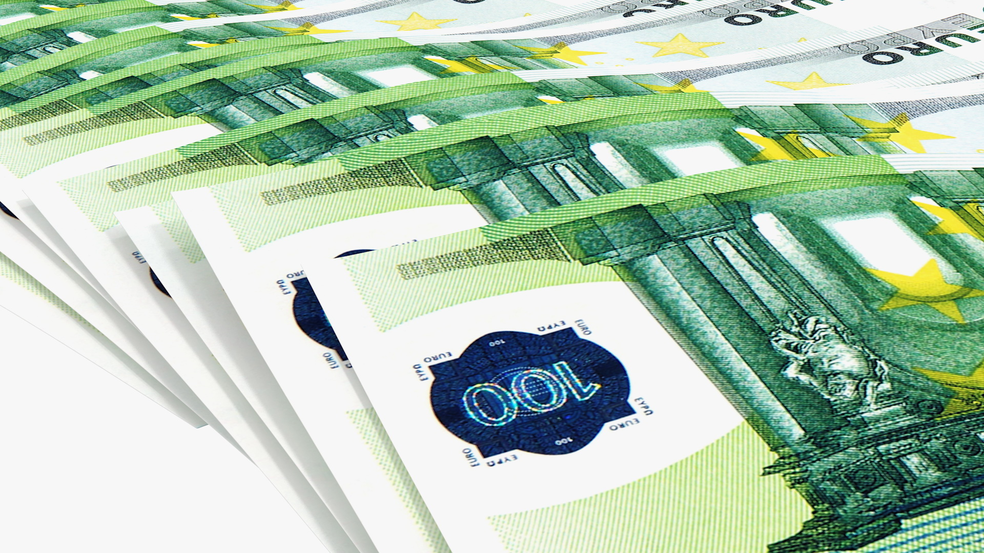 3D Paper Banknotes Euro 100 Bundle