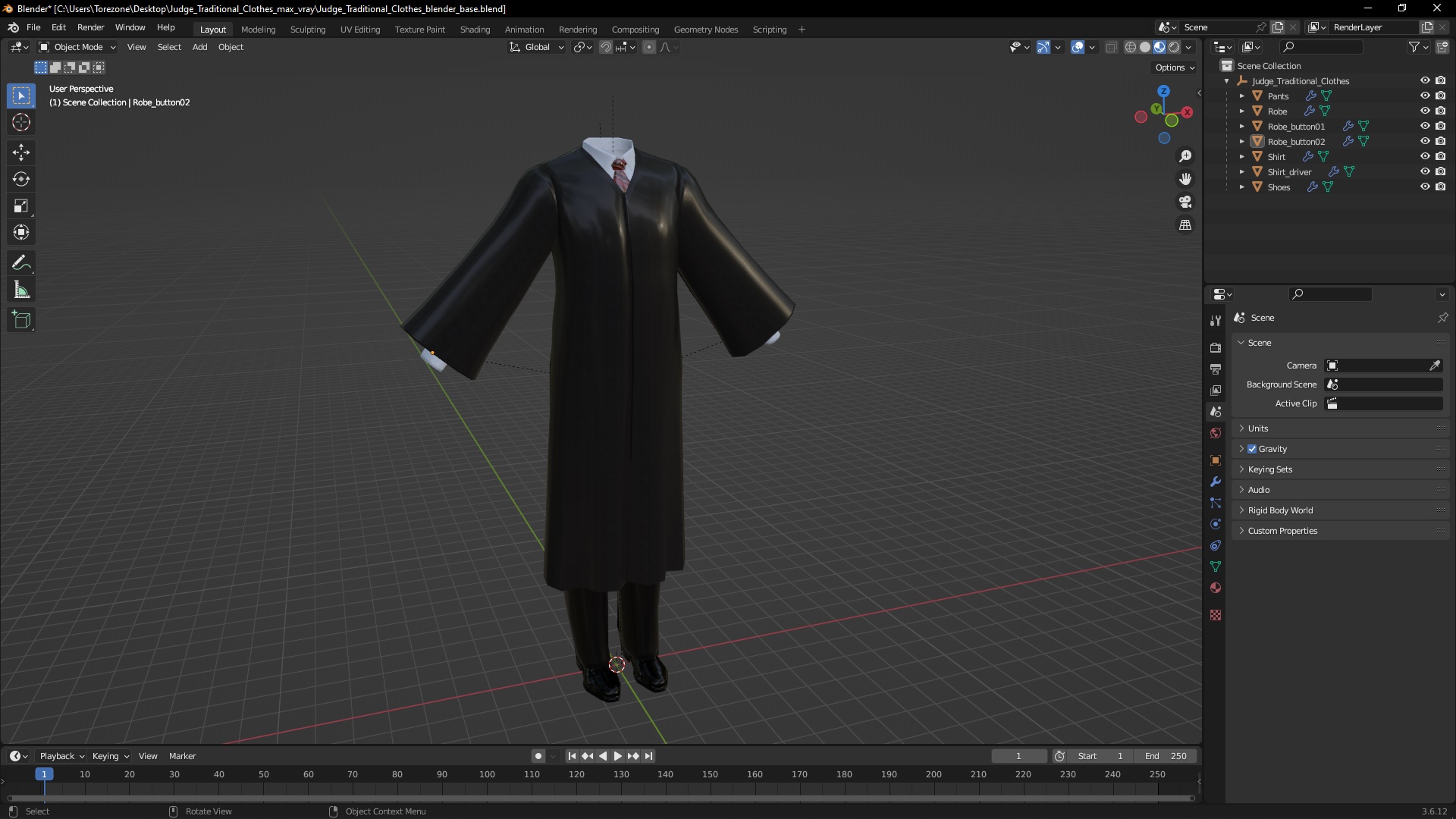 3D model Judge Traditional Clothes