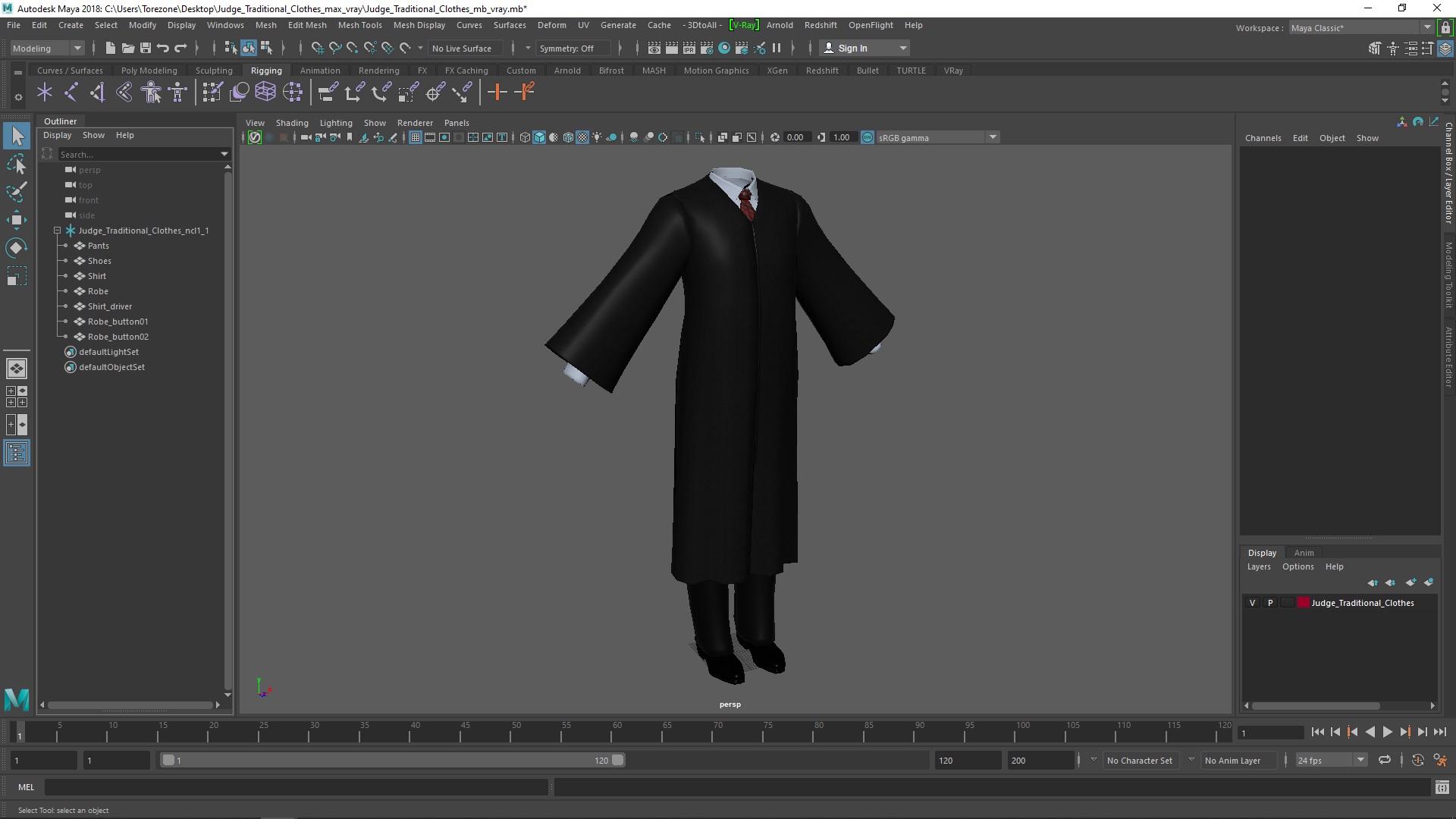 3D model Judge Traditional Clothes