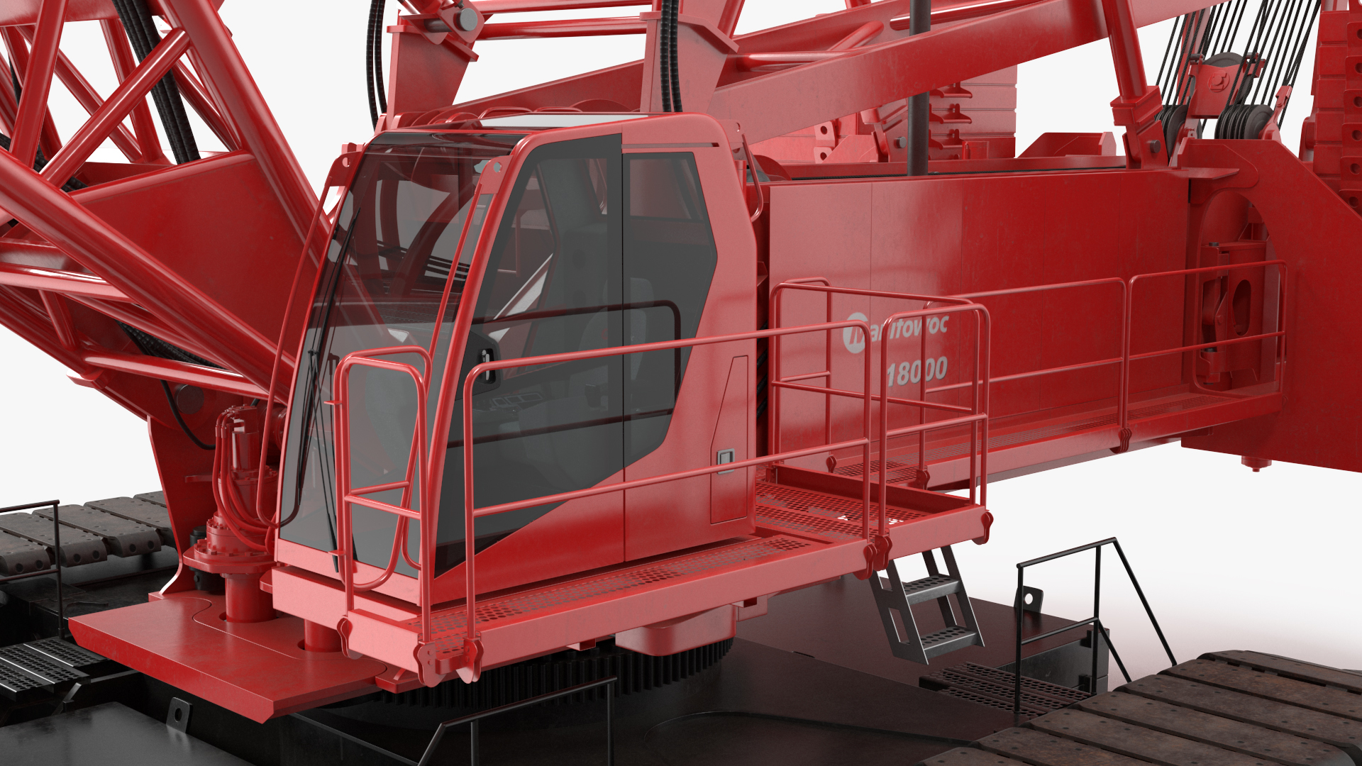 Tracked Crane Manitowoc 18000 with Concrete Slabs 3D model