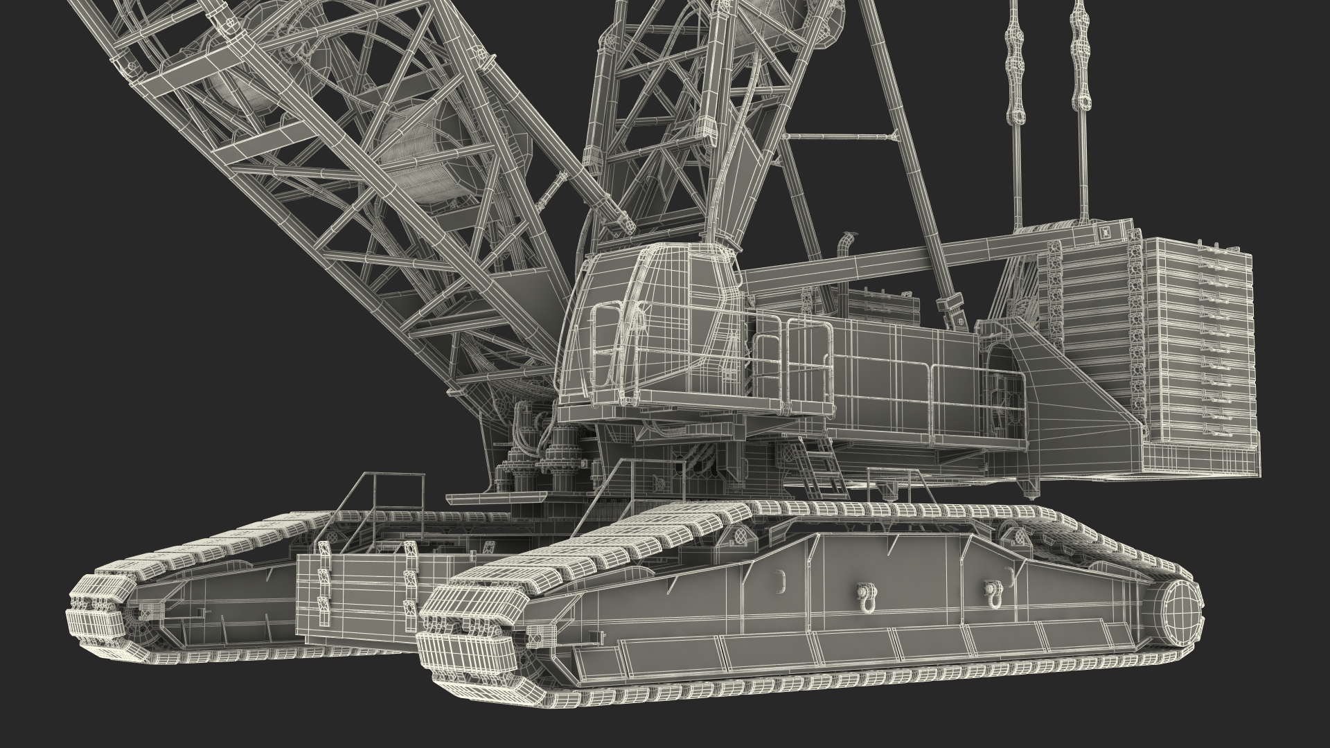 Tracked Crane Manitowoc 18000 with Concrete Slabs 3D model