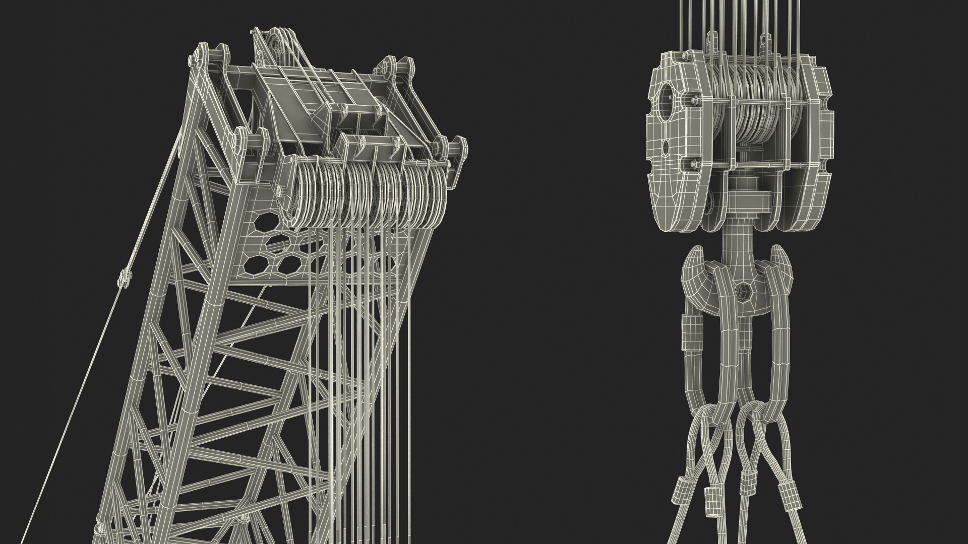 Tracked Crane Manitowoc 18000 with Concrete Slabs 3D model