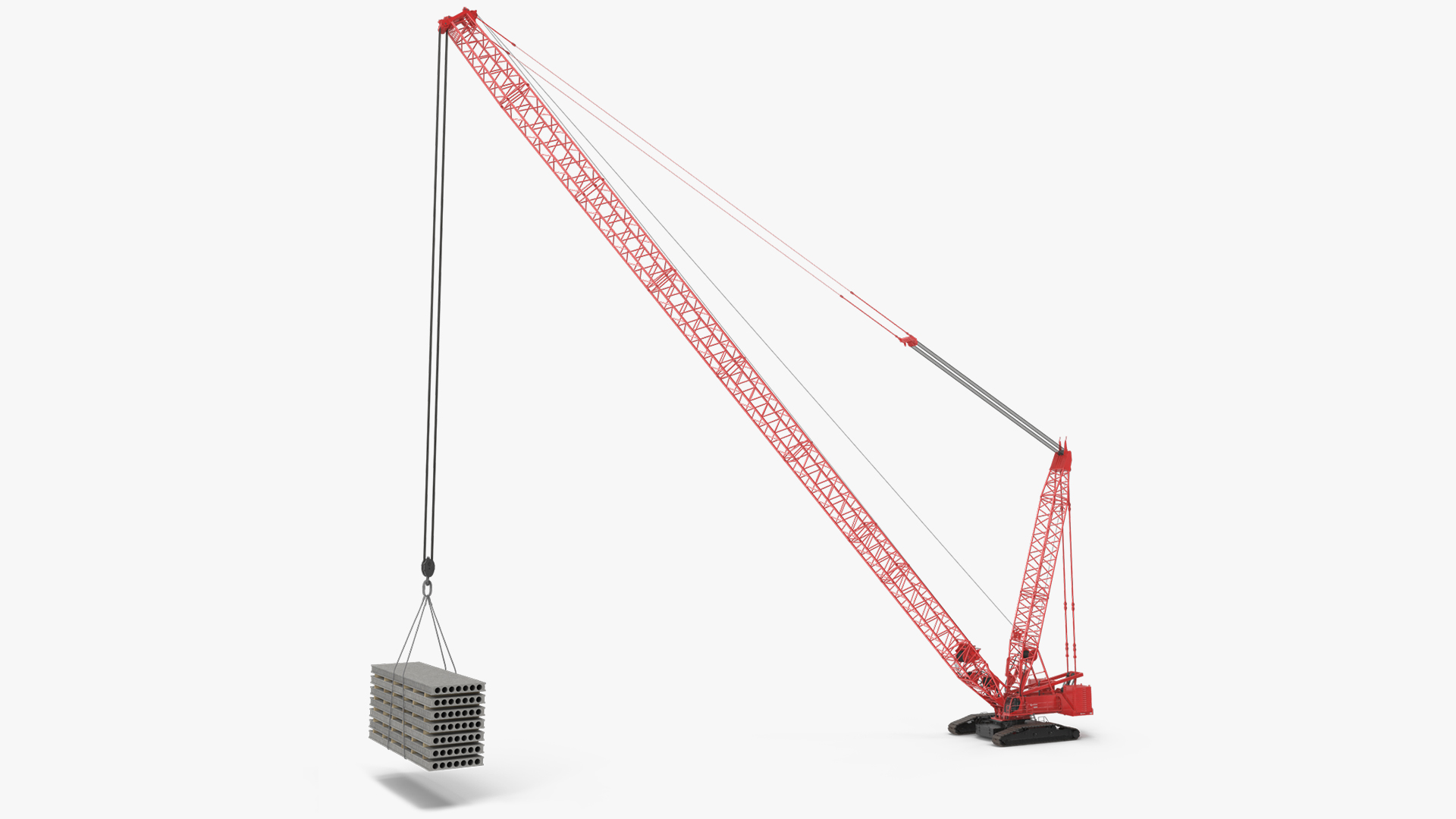 Tracked Crane Manitowoc 18000 with Concrete Slabs 3D model