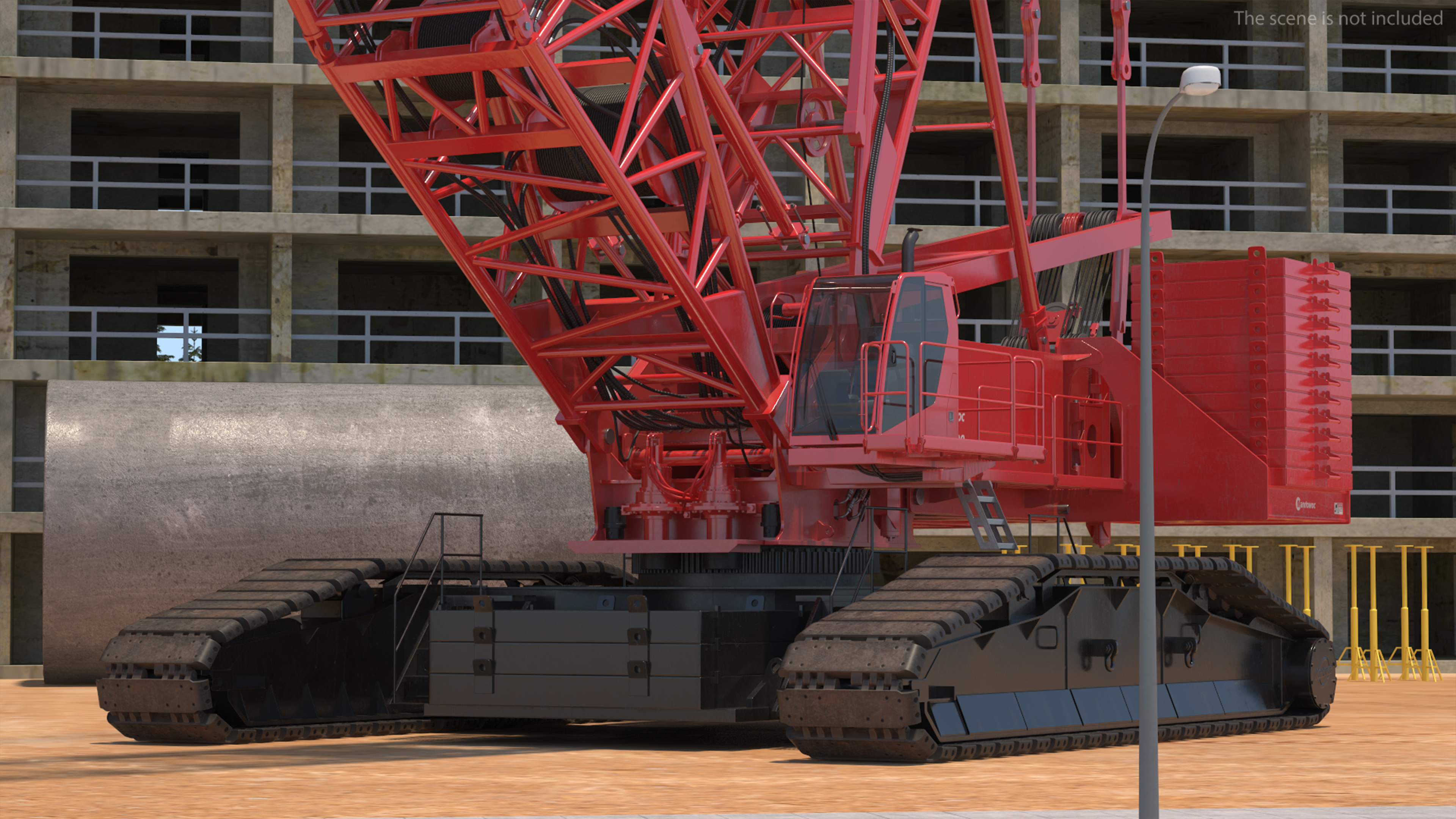 Tracked Crane Manitowoc 18000 with Concrete Slabs 3D model