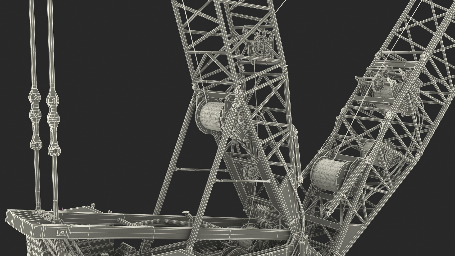 Tracked Crane Manitowoc 18000 with Concrete Slabs 3D model