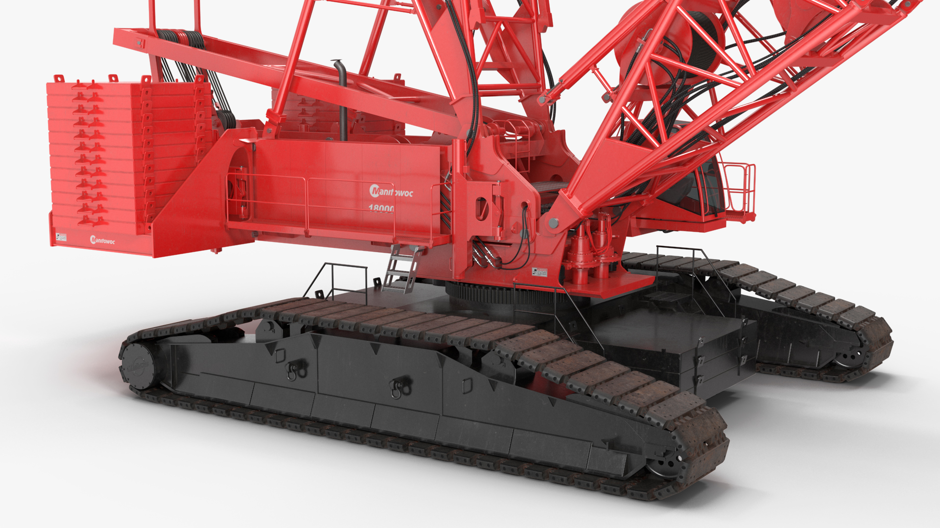 Tracked Crane Manitowoc 18000 with Concrete Slabs 3D model