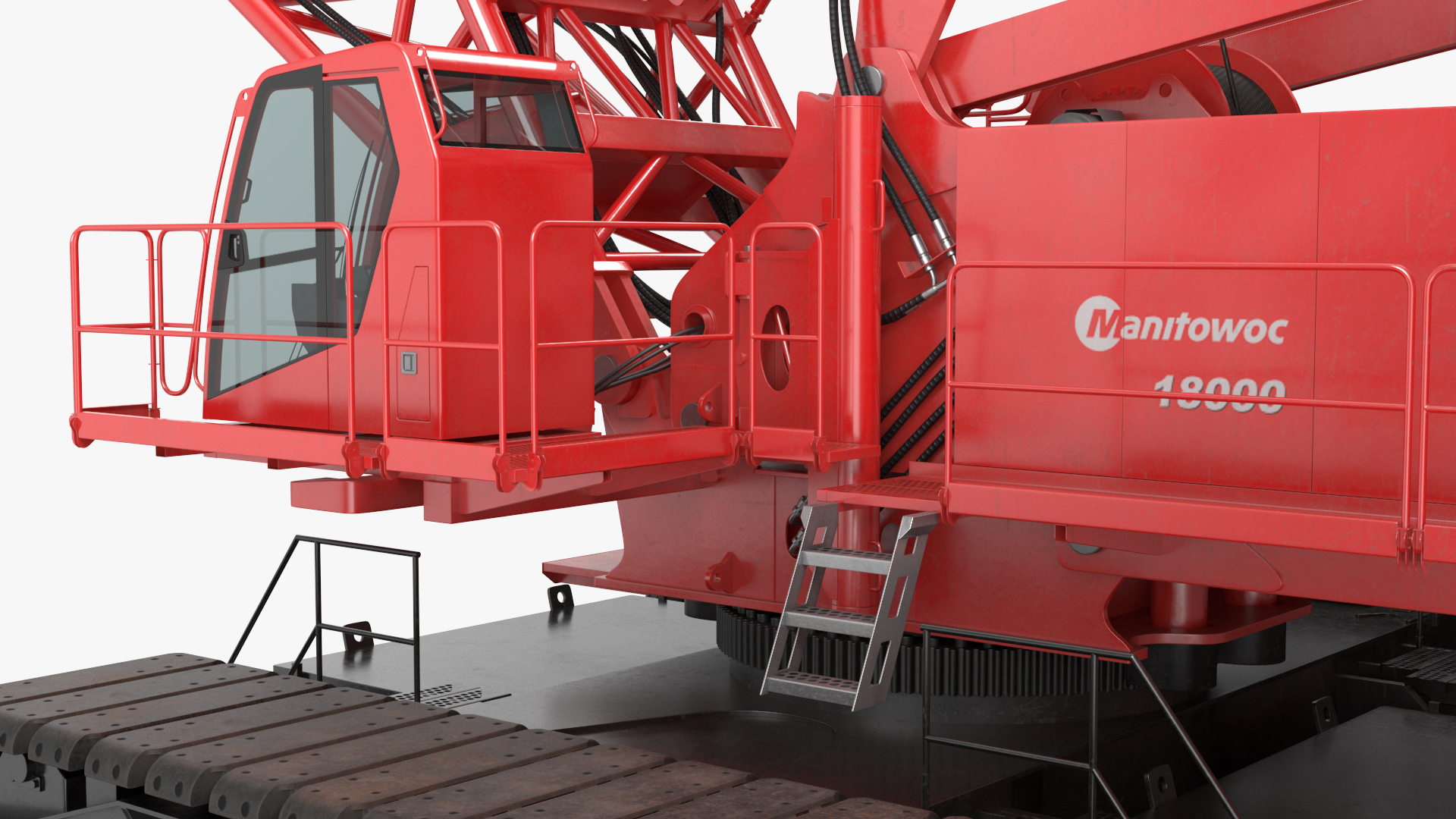 Tracked Crane Manitowoc 18000 with Concrete Slabs 3D model