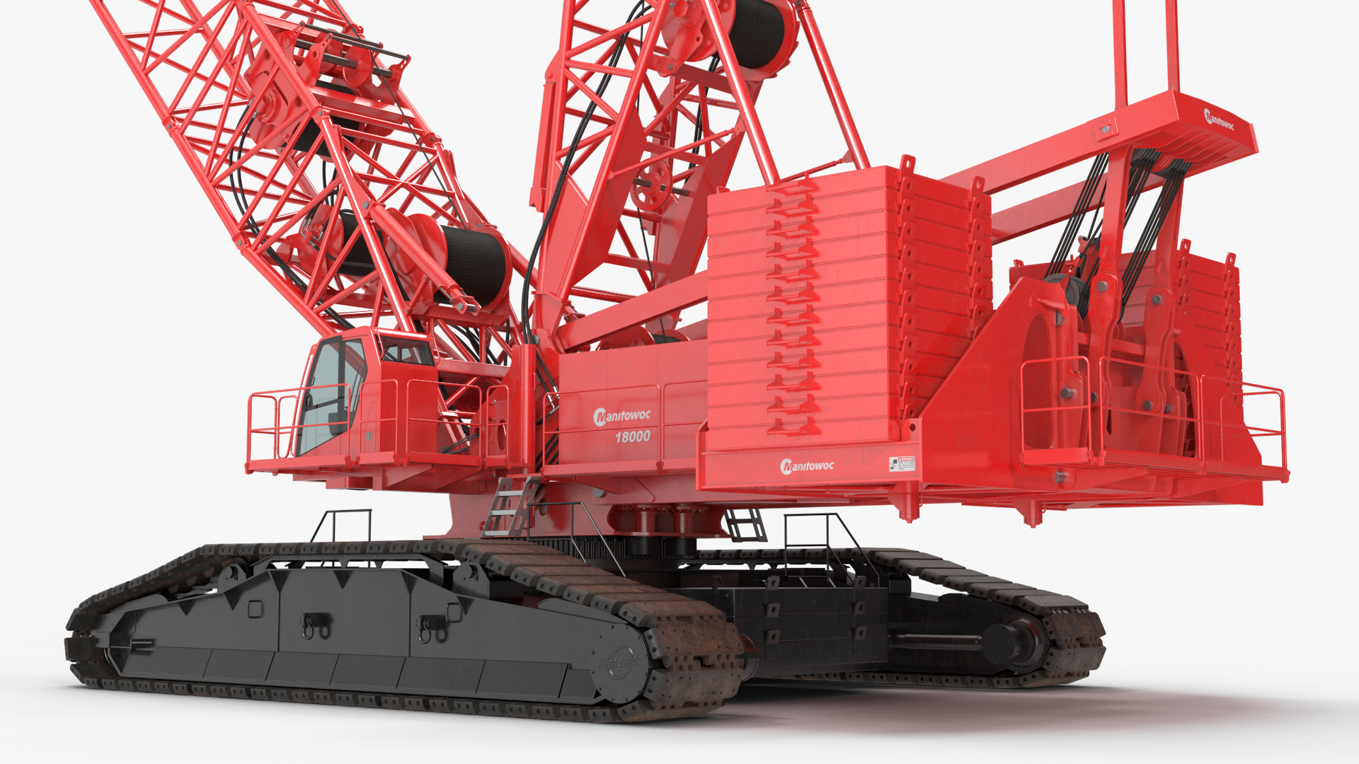 Tracked Crane Manitowoc 18000 with Concrete Slabs 3D model