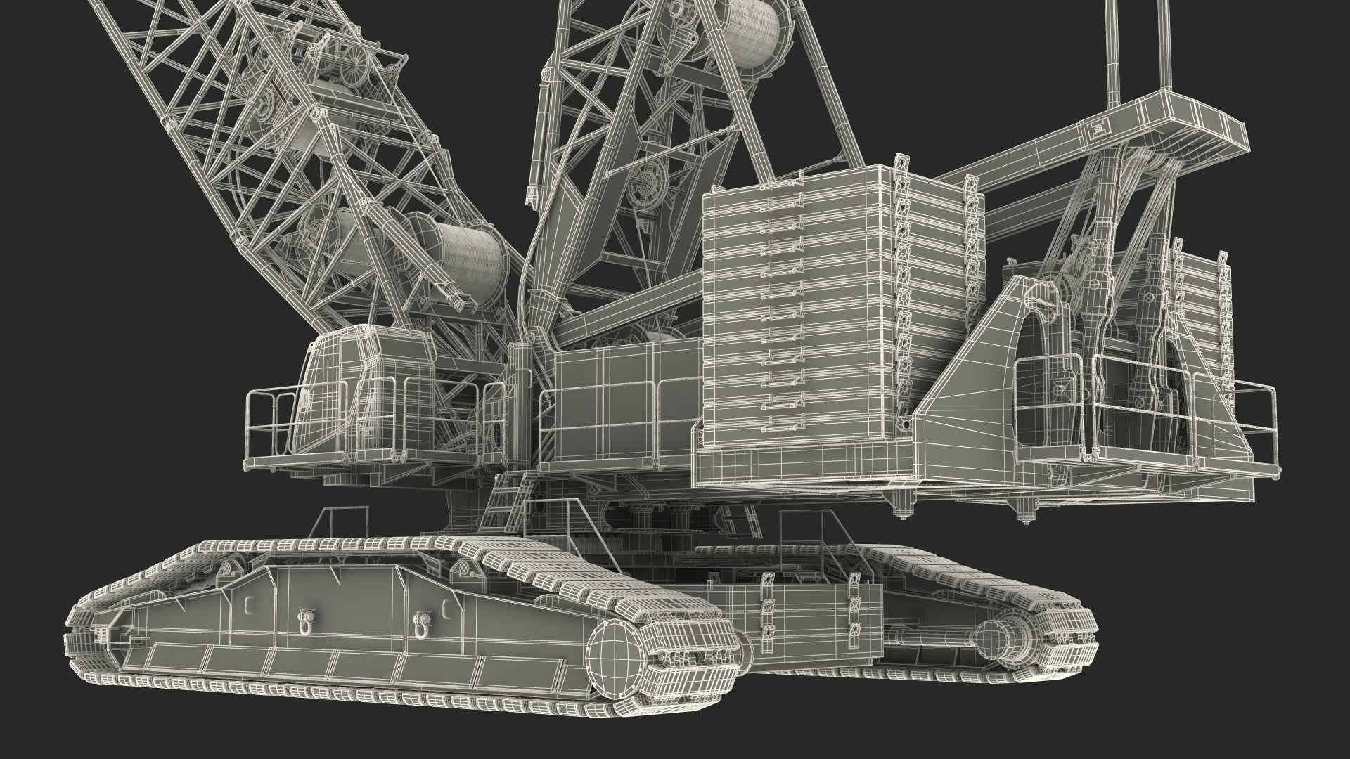 Tracked Crane Manitowoc 18000 with Concrete Slabs 3D model