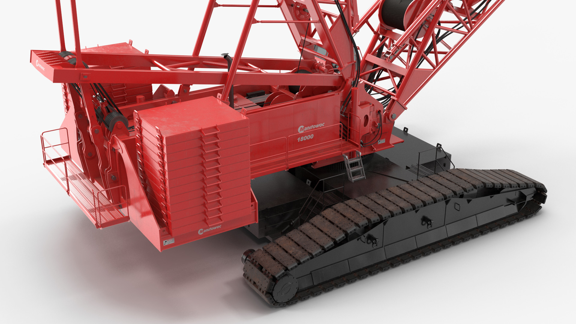 Tracked Crane Manitowoc 18000 with Concrete Slabs 3D model
