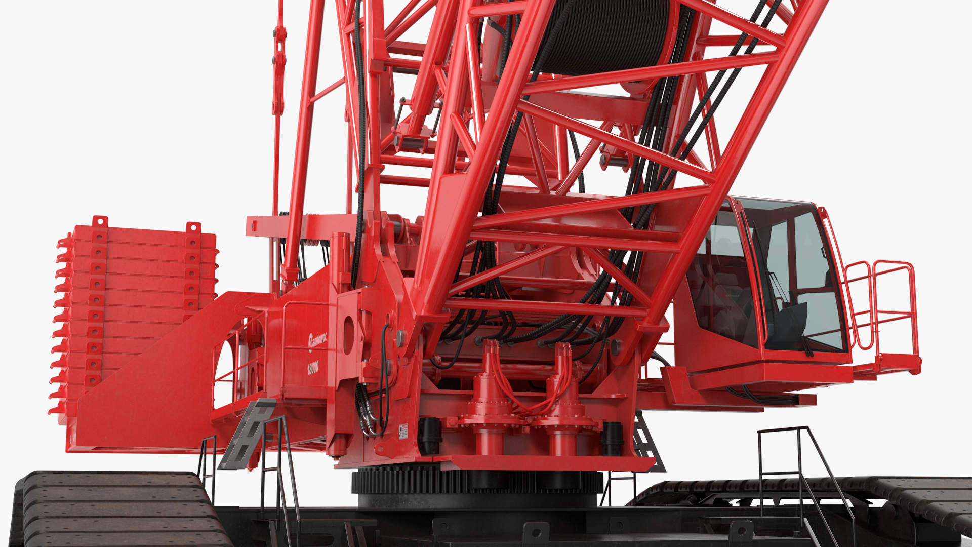 Tracked Crane Manitowoc 18000 with Concrete Slabs 3D model
