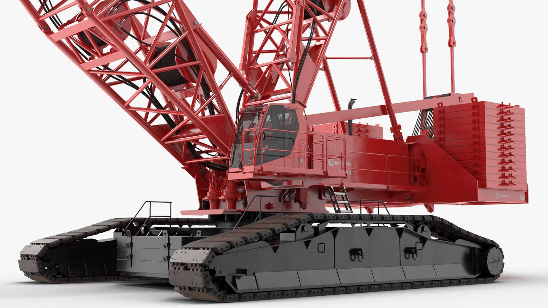 Tracked Crane Manitowoc 18000 with Concrete Slabs 3D model