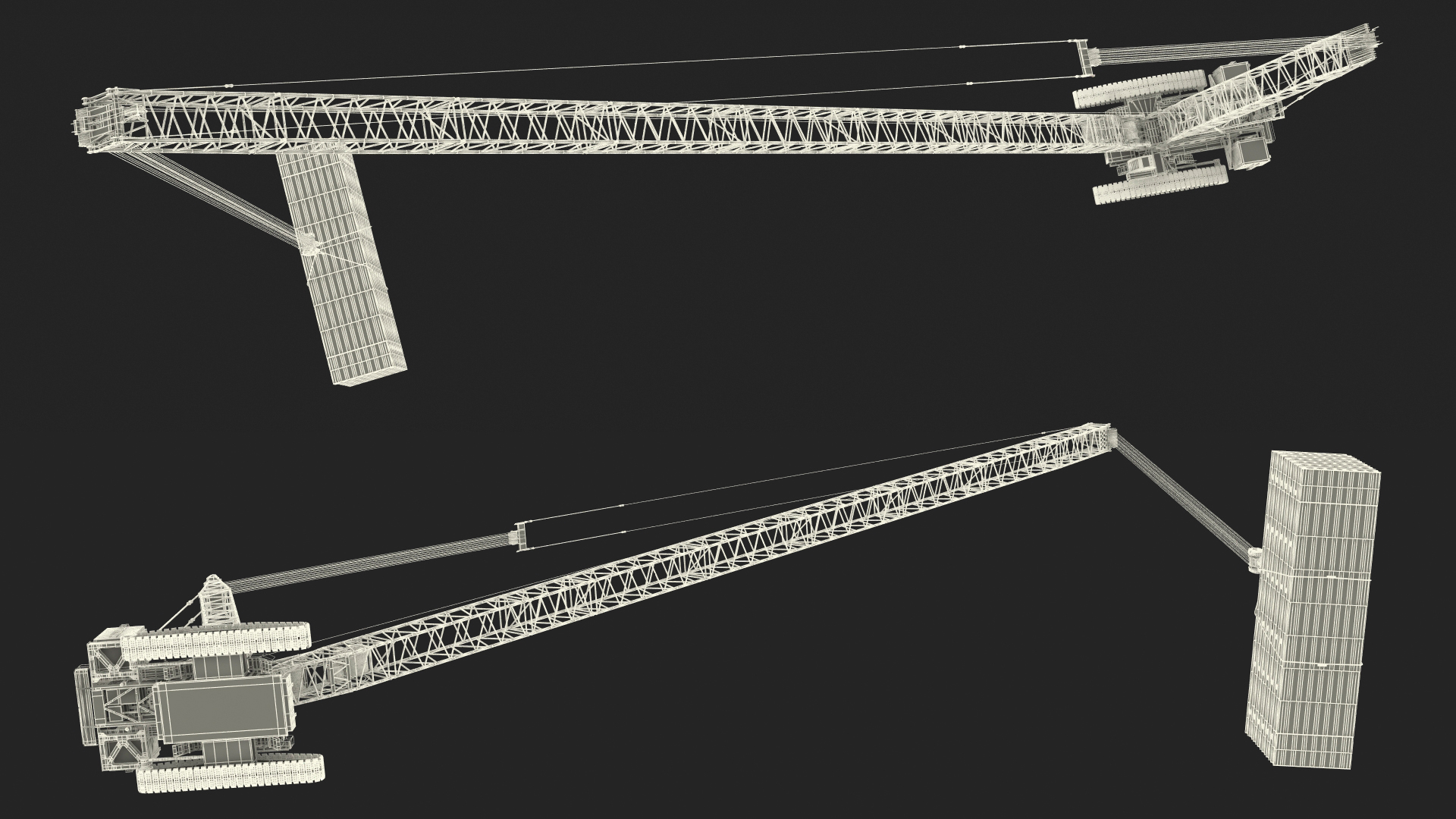Tracked Crane Manitowoc 18000 with Concrete Slabs 3D model