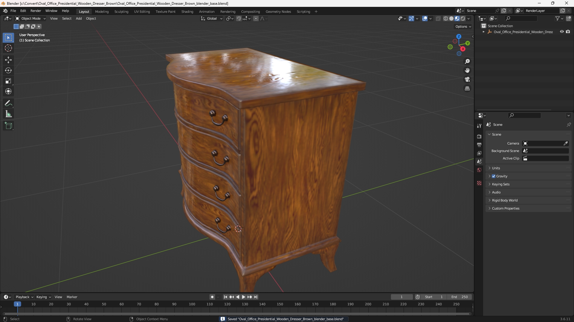 Oval Office Presidential Wooden Dresser Brown - view 10