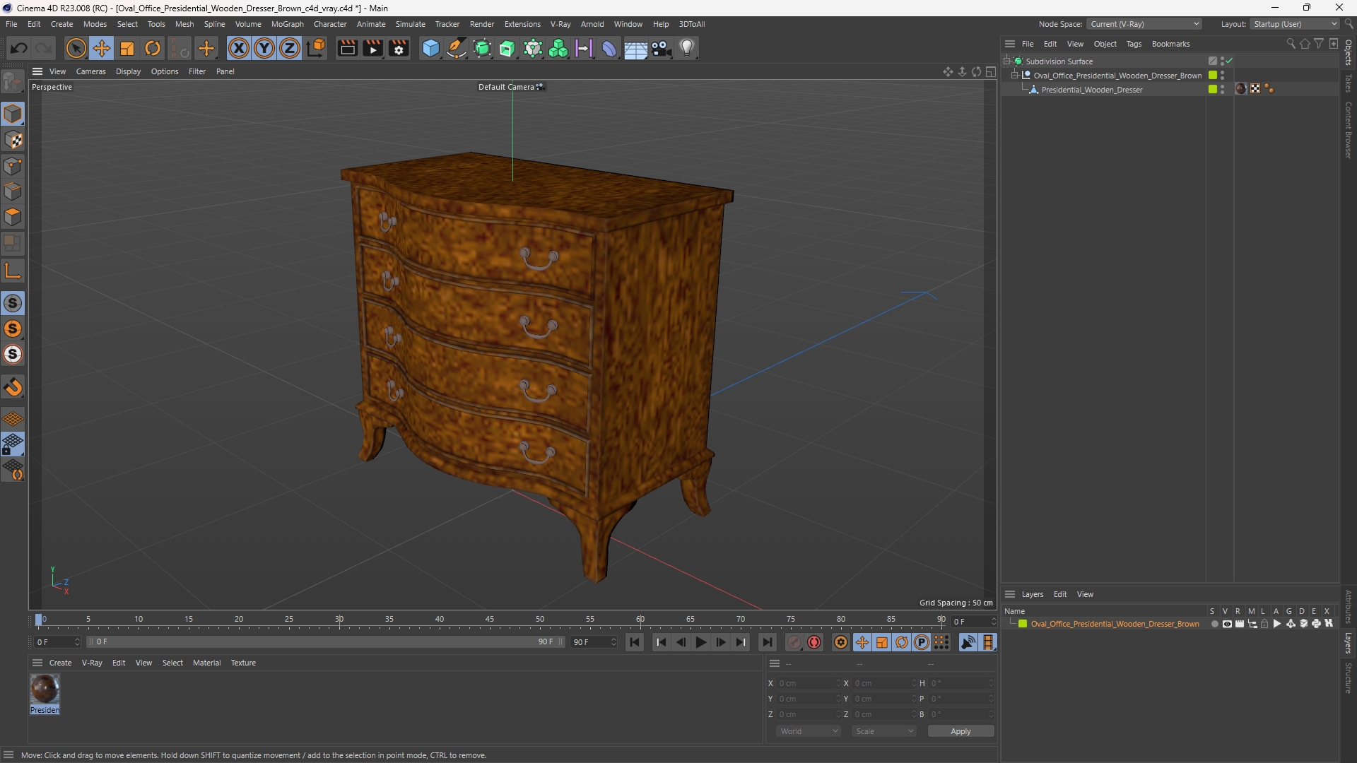 Oval Office Presidential Wooden Dresser Brown - view 12