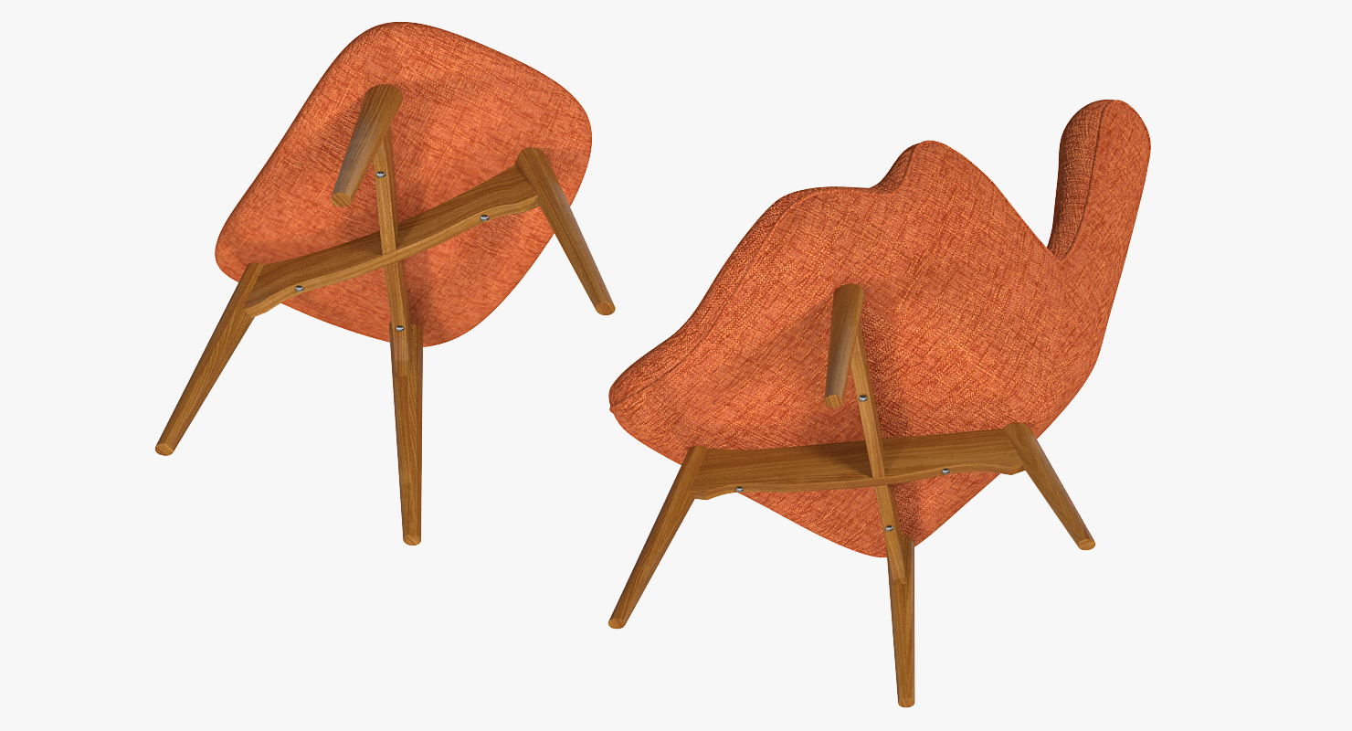 Grant Featherston Contour Style Chair Orange 3D model