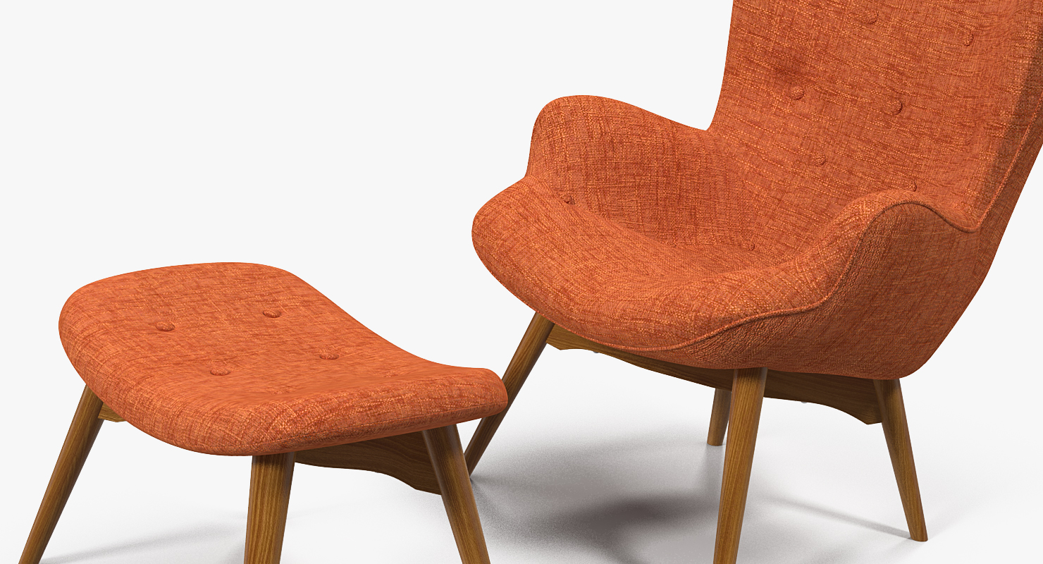 Grant Featherston Contour Style Chair Orange 3D model