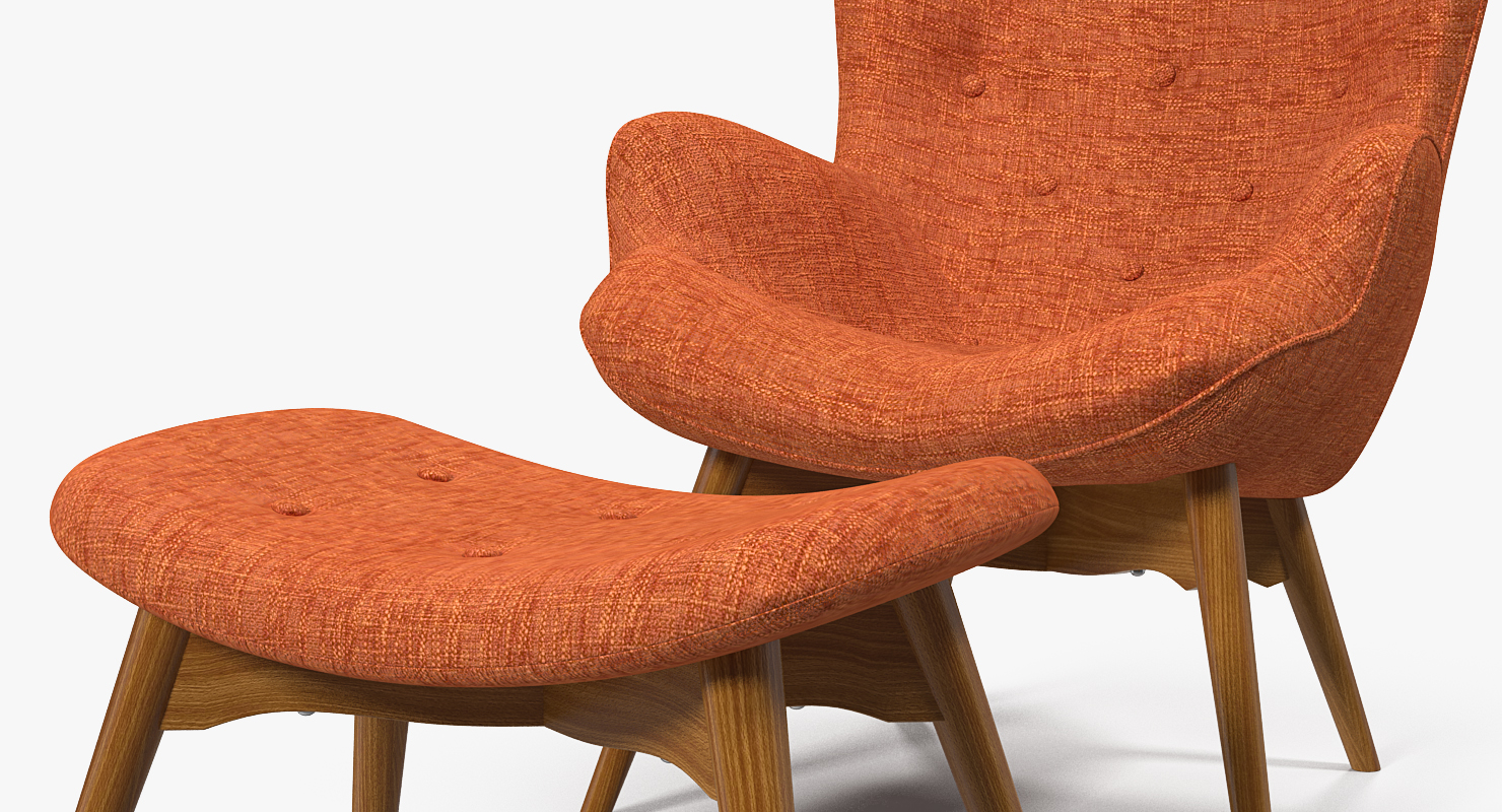Grant Featherston Contour Style Chair Orange 3D model