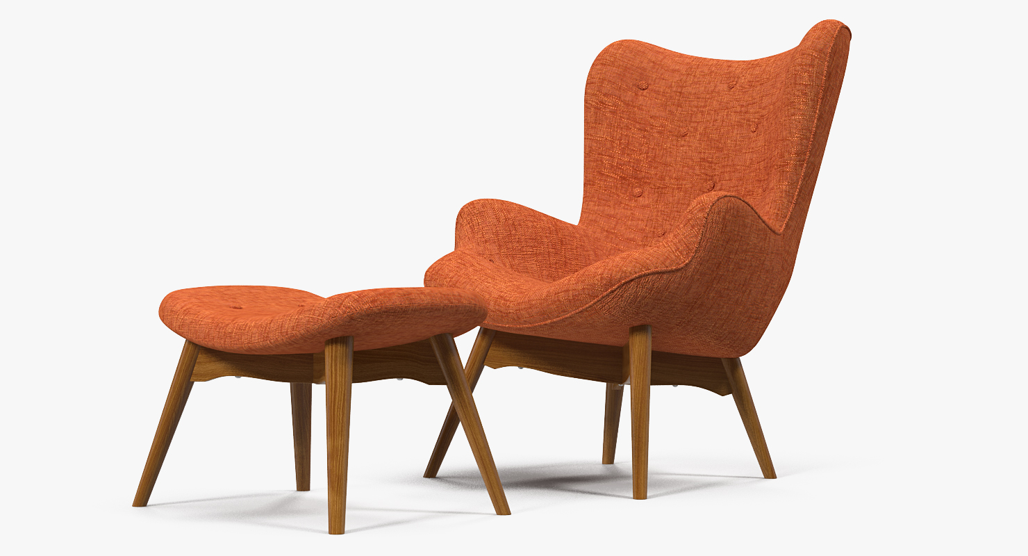 Grant Featherston Contour Style Chair Orange 3D model