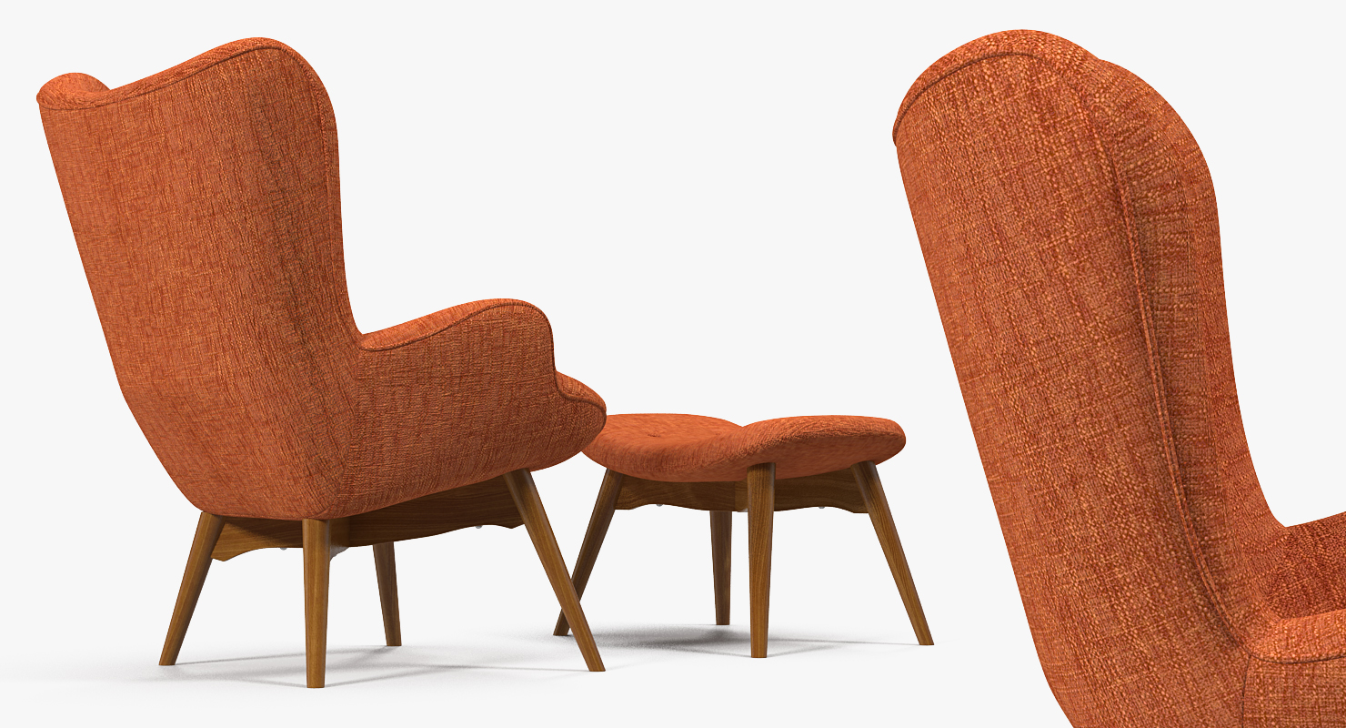 Grant Featherston Contour Style Chair Orange 3D model