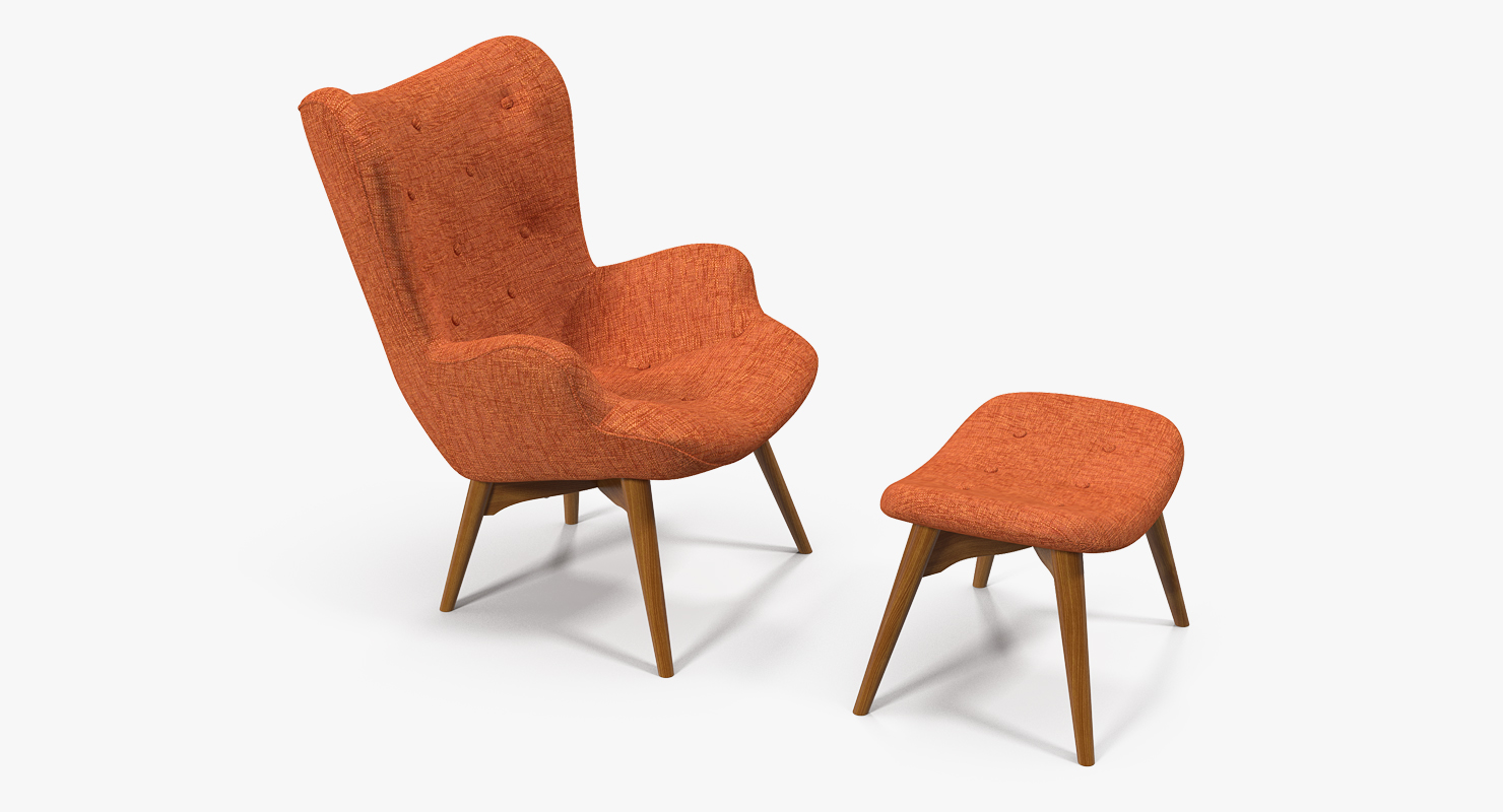 Grant Featherston Contour Style Chair Orange 3D model