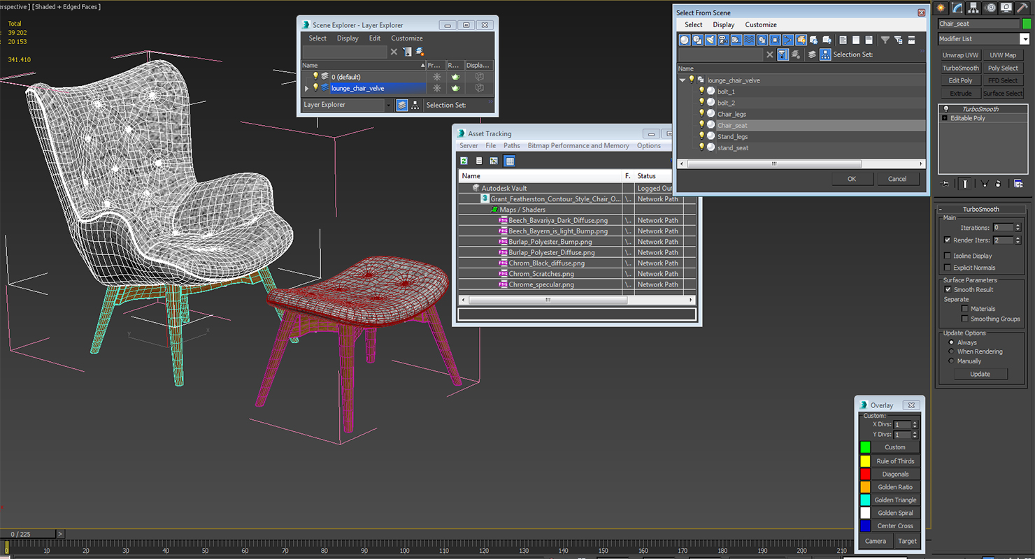 Grant Featherston Contour Style Chair Orange 3D model