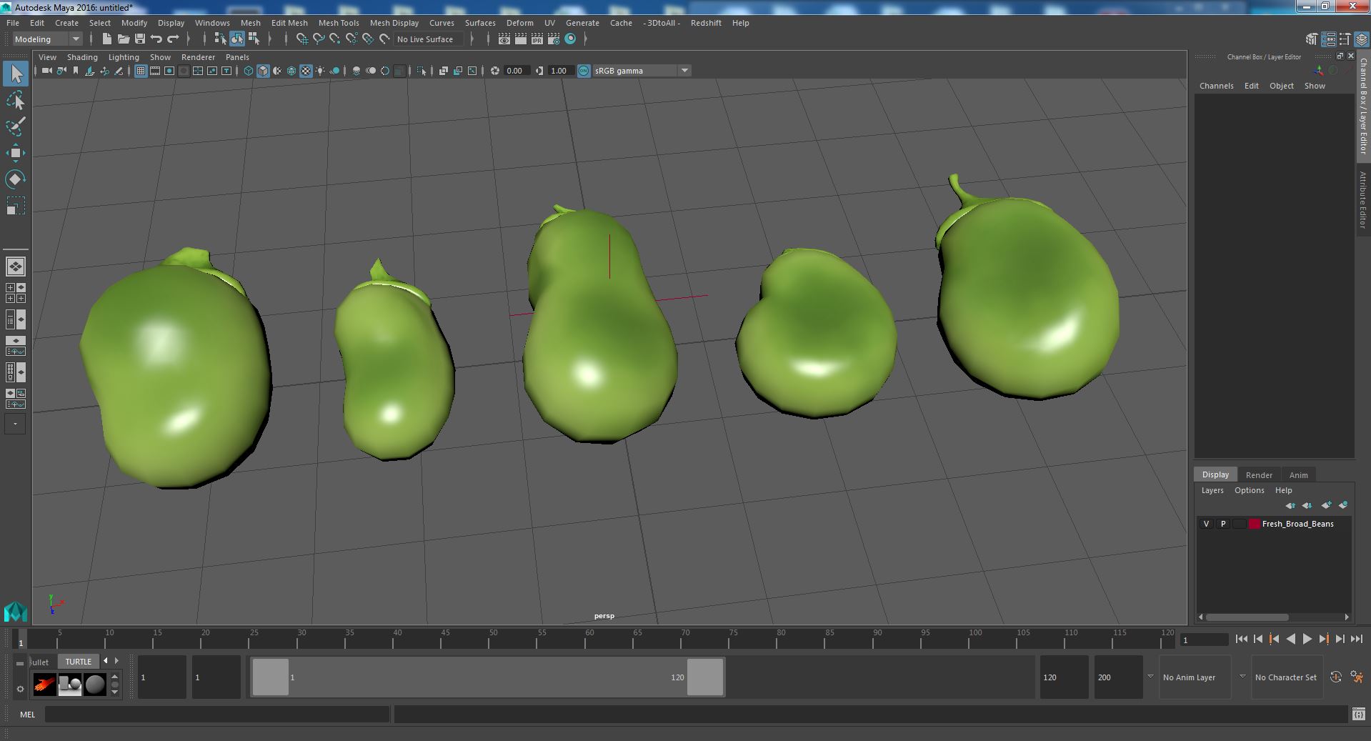 Fresh Broad Beans 3D