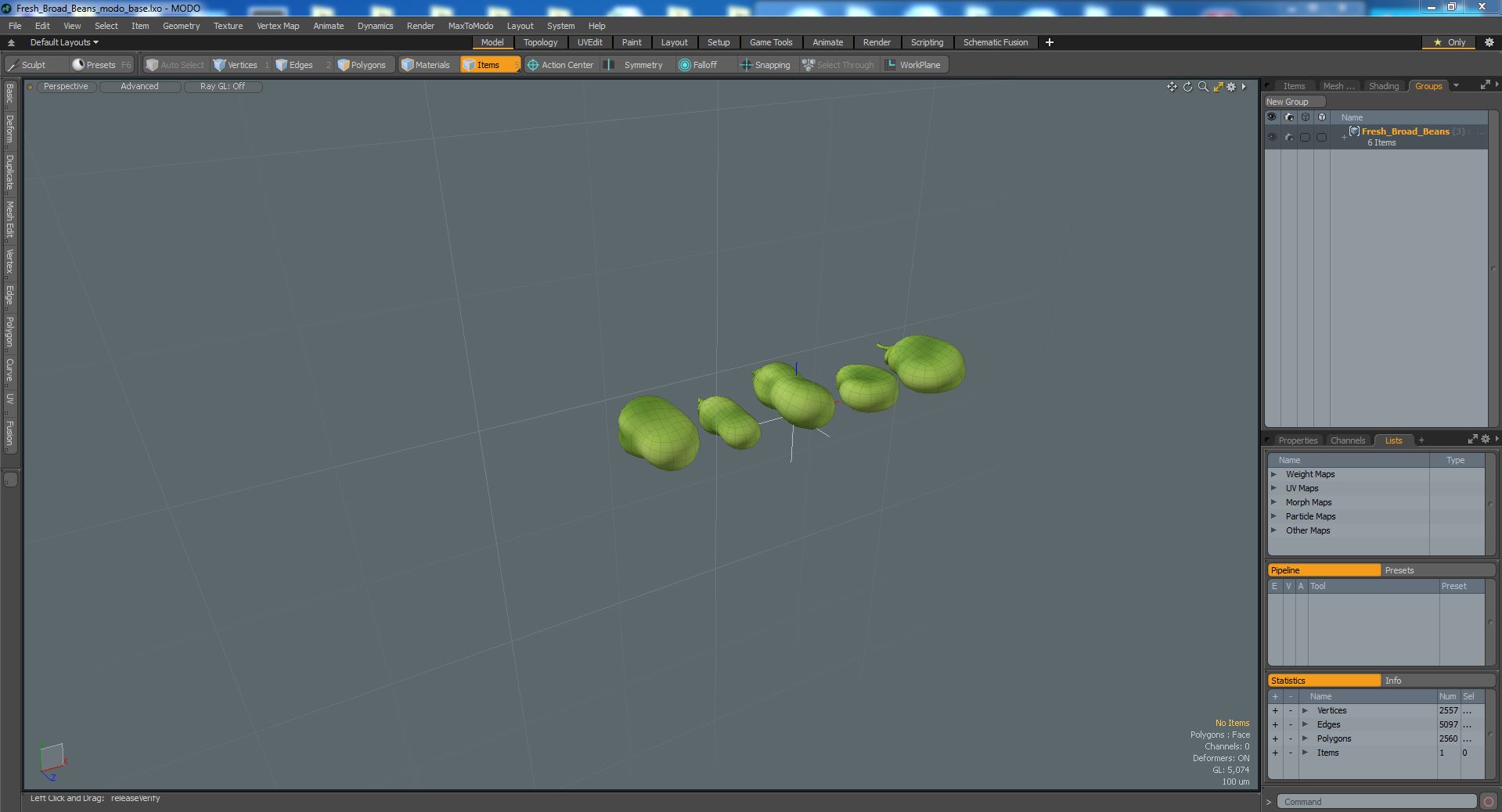 Fresh Broad Beans 3D