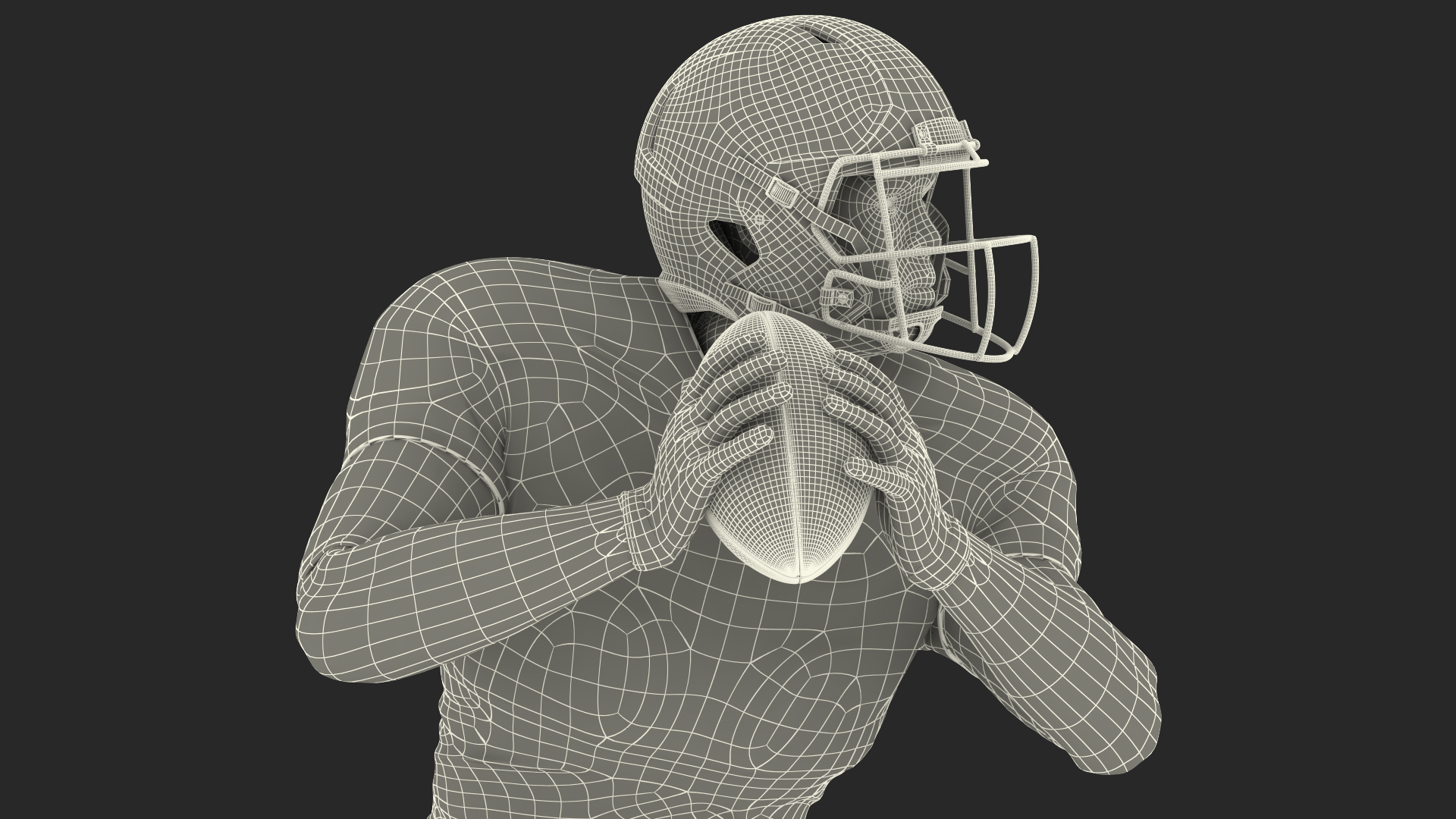 3D model San Francisco 49ers American Football Player Running The Ball Fur