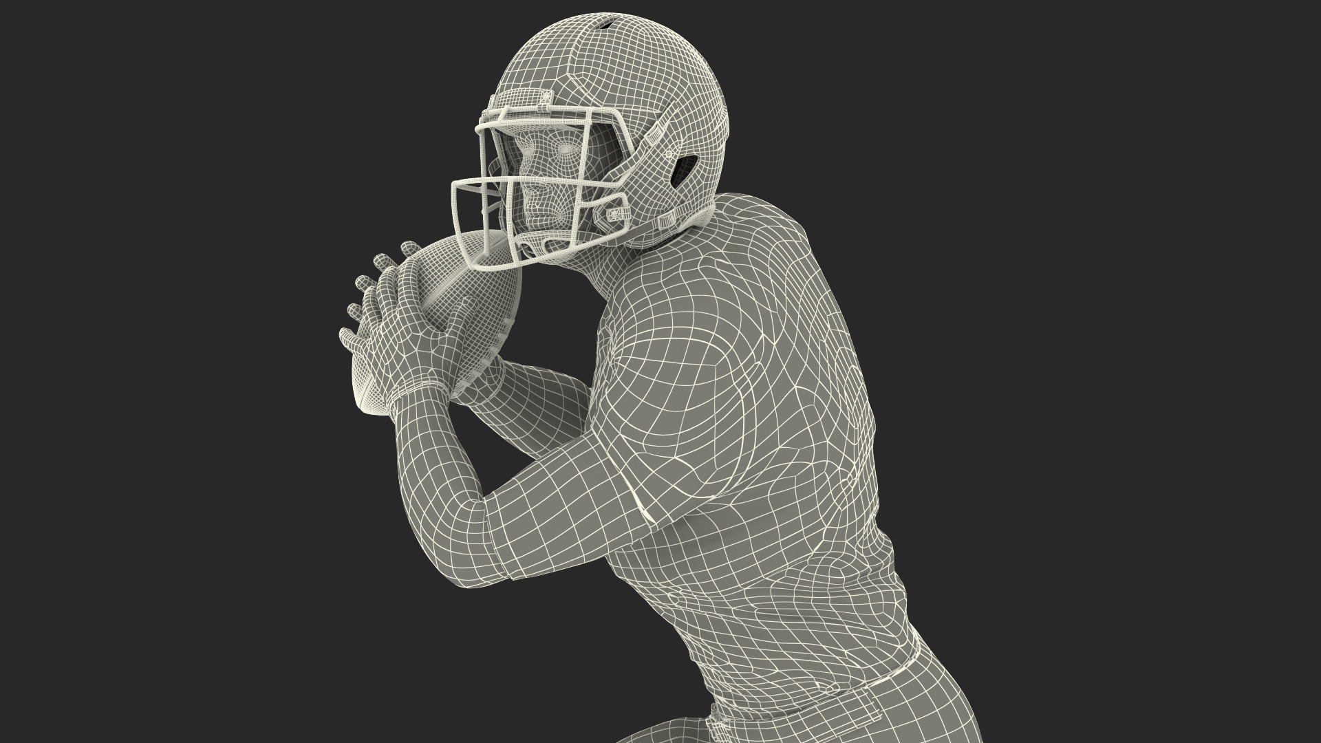 3D model San Francisco 49ers American Football Player Running The Ball Fur