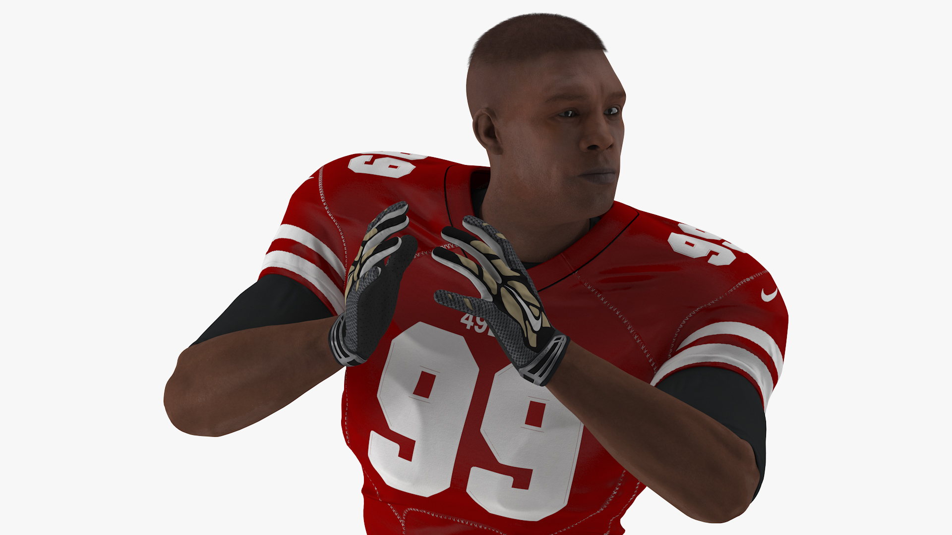 3D model San Francisco 49ers American Football Player Running The Ball Fur