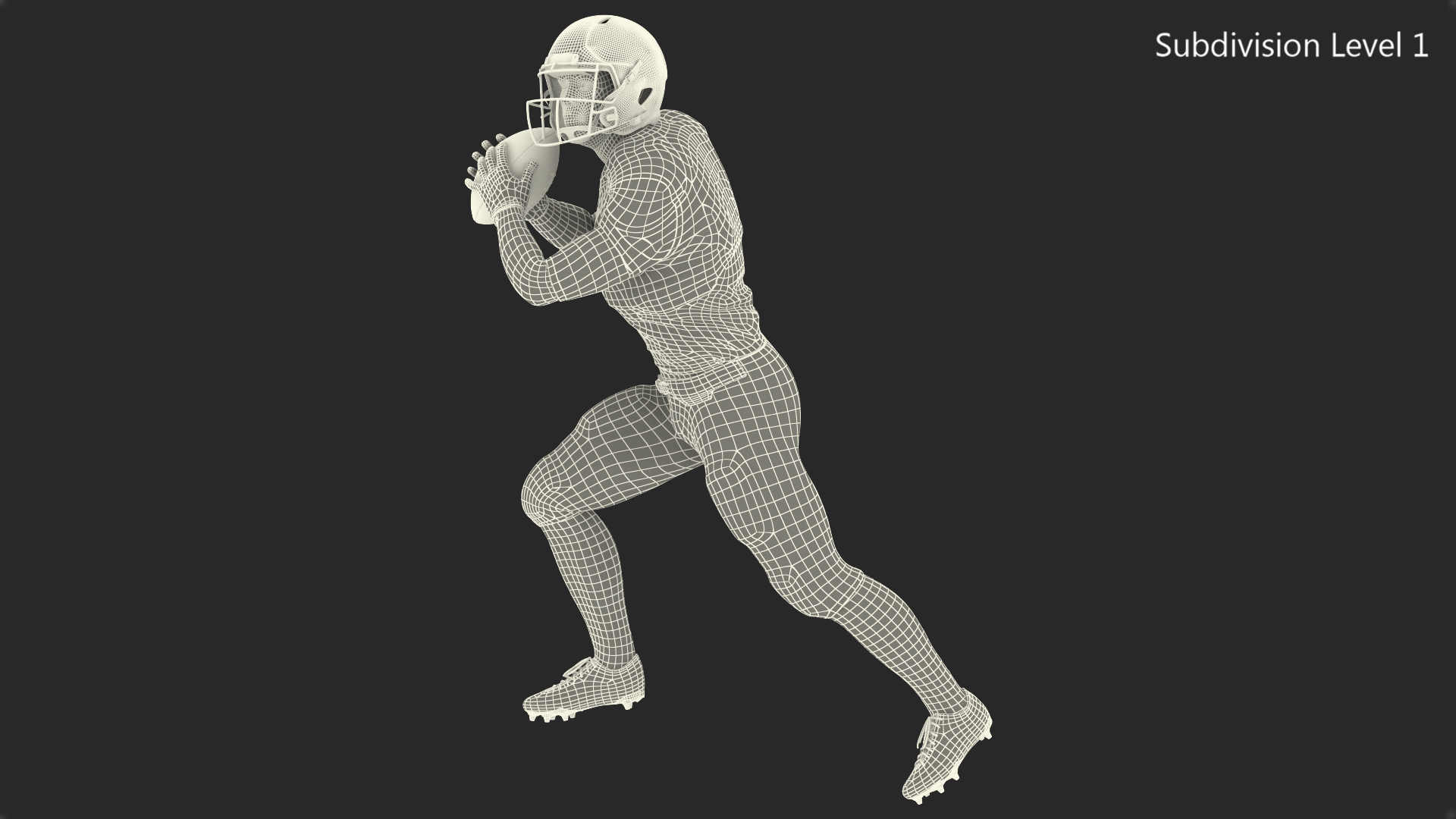 3D model San Francisco 49ers American Football Player Running The Ball Fur