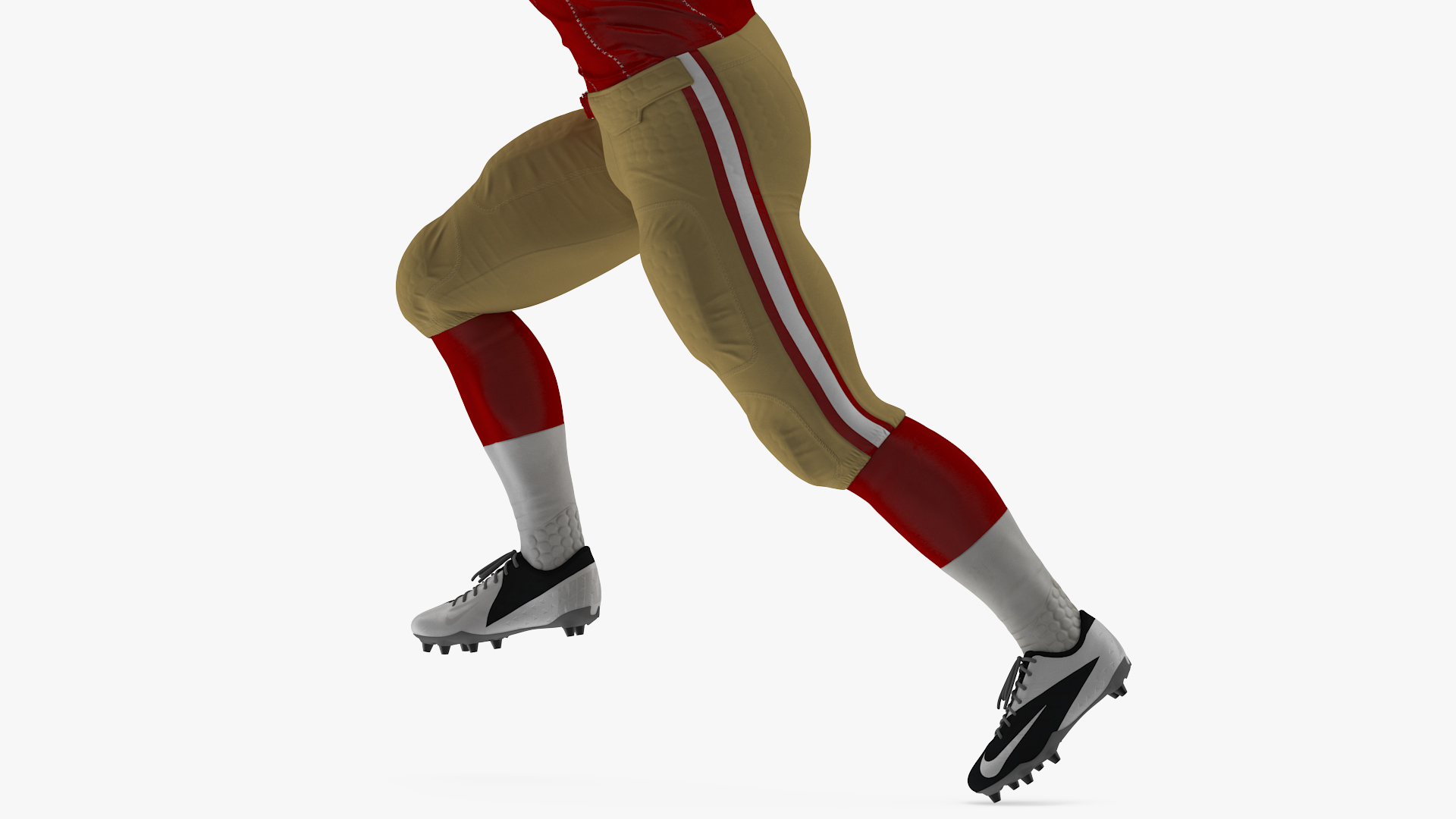 3D model San Francisco 49ers American Football Player Running The Ball Fur