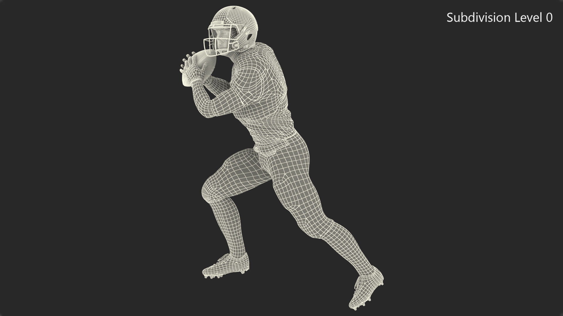 3D model San Francisco 49ers American Football Player Running The Ball Fur