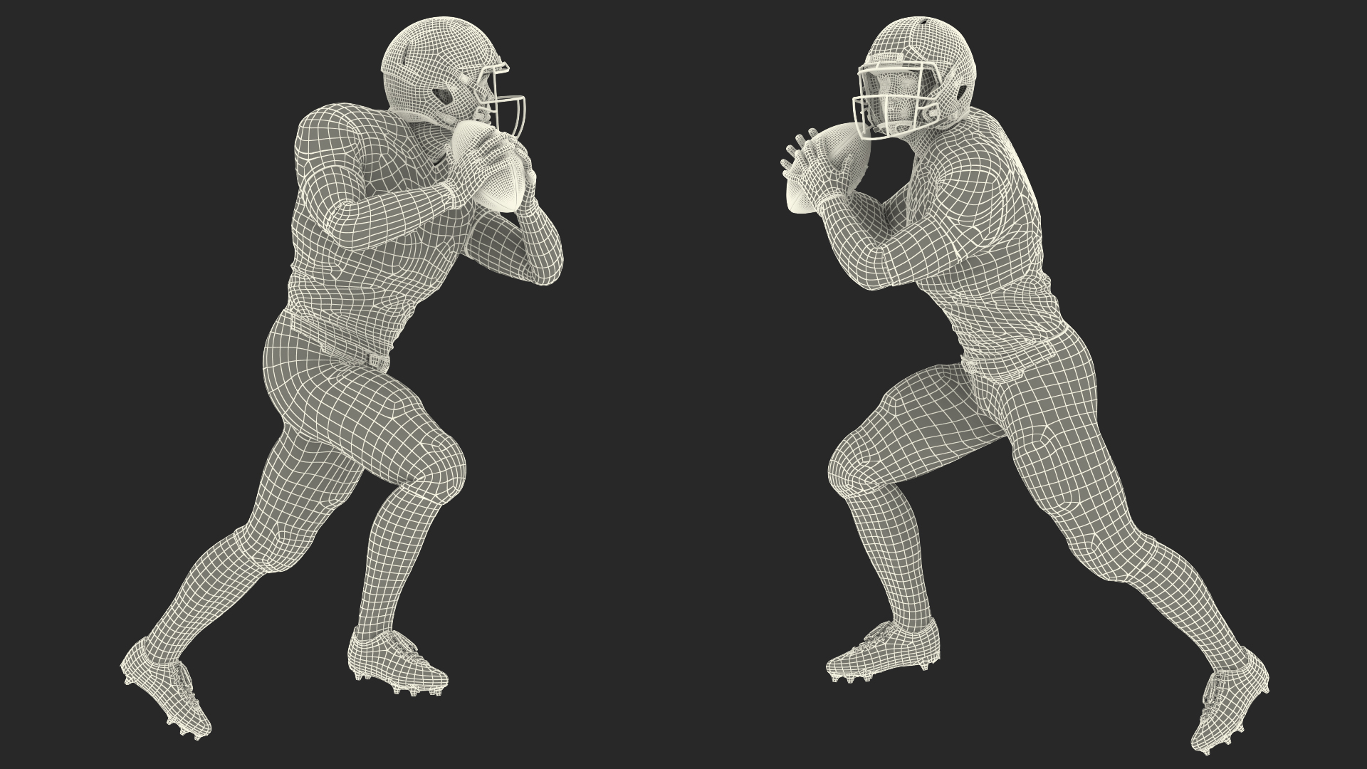 3D model San Francisco 49ers American Football Player Running The Ball Fur